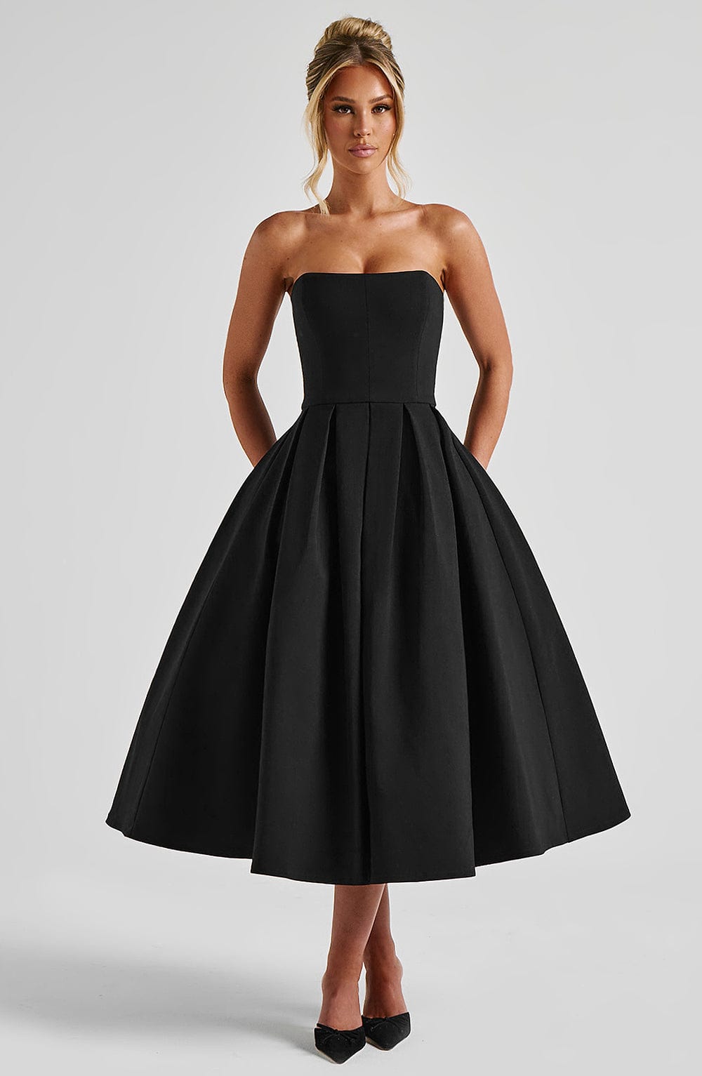Siyah Edith Midi Elbise