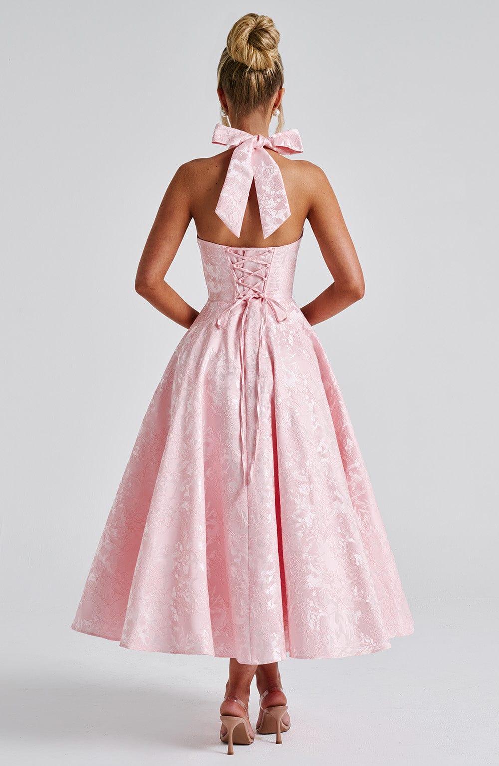 Effie Pembe Midi Elbise