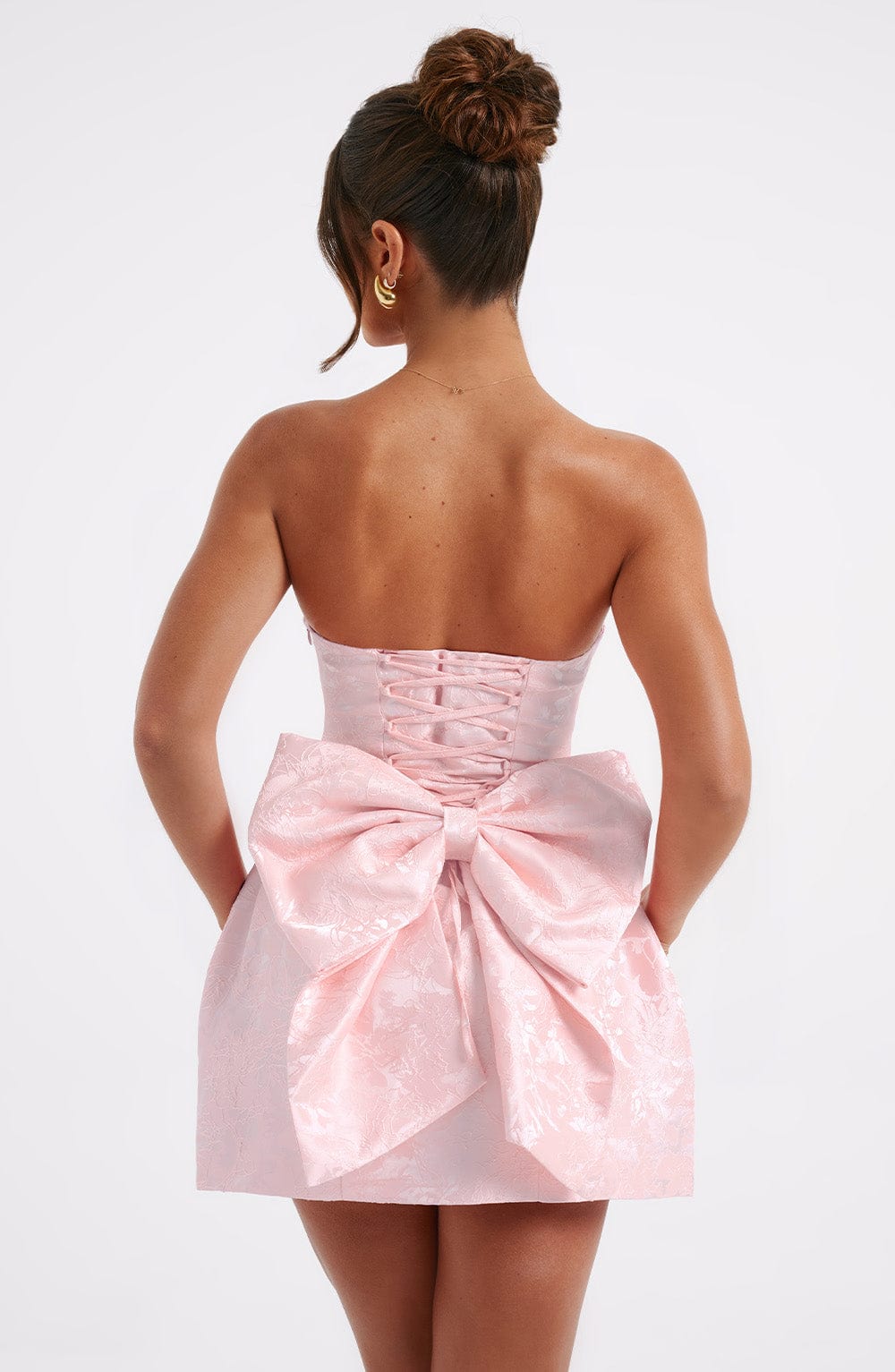 Elenora Pembe Mini Elbise