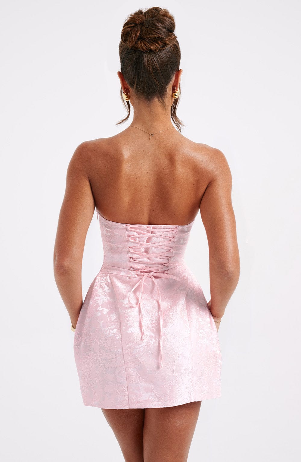Elenora Pembe Mini Elbise