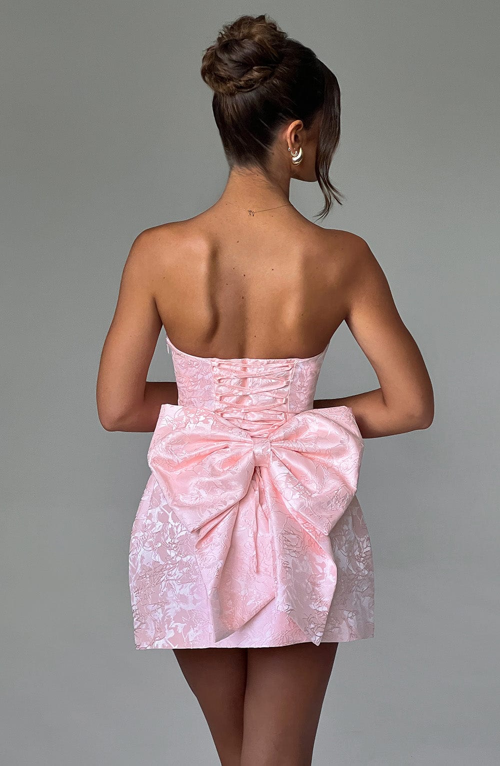 Elenora Pembe Mini Elbise