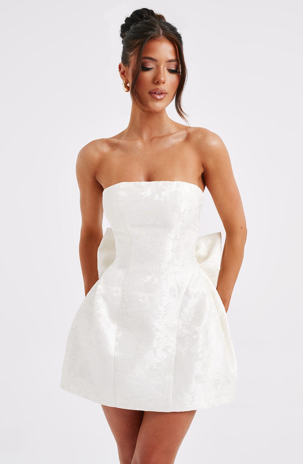 Elenora Mini Krem Elbise