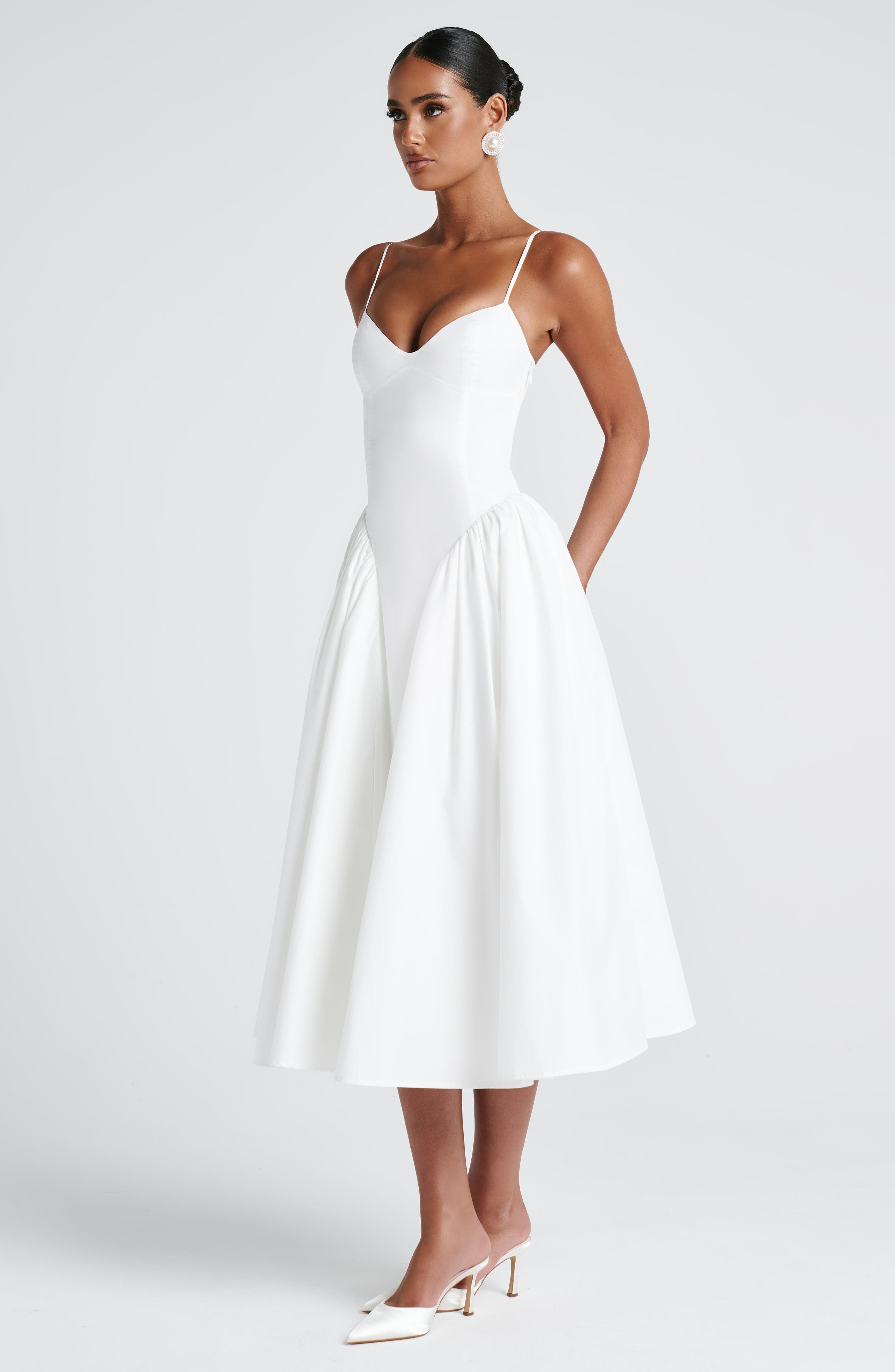 Emerson Midi Krem Elbise