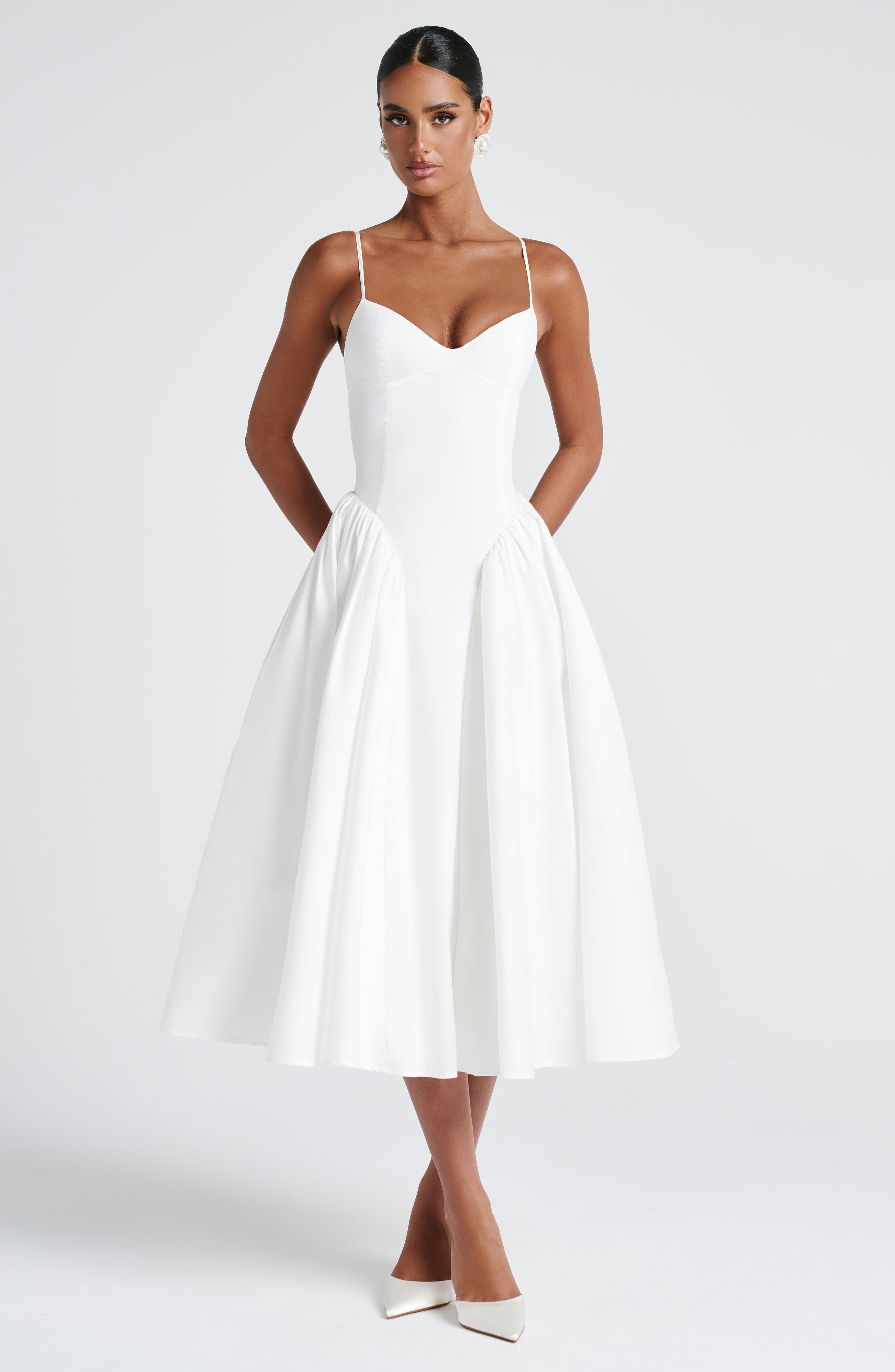 Emerson Midi Krem Elbise