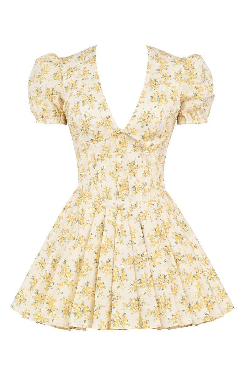 Emily Çiçekli Korse Mini Elbise