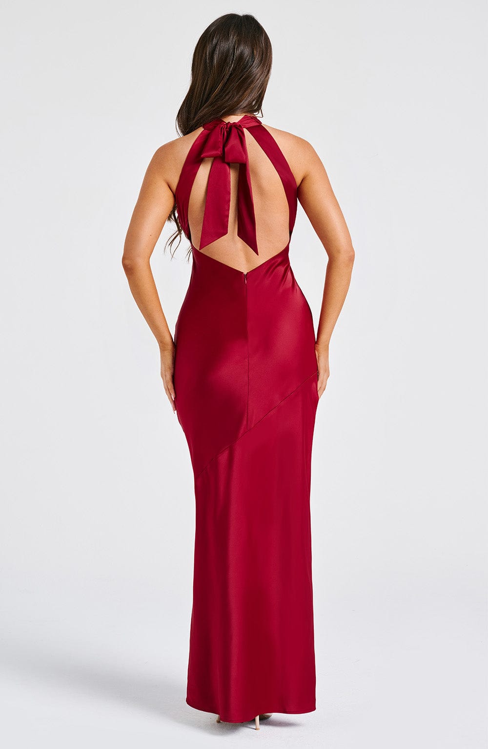 Şarap Maxi Bordo Elbise