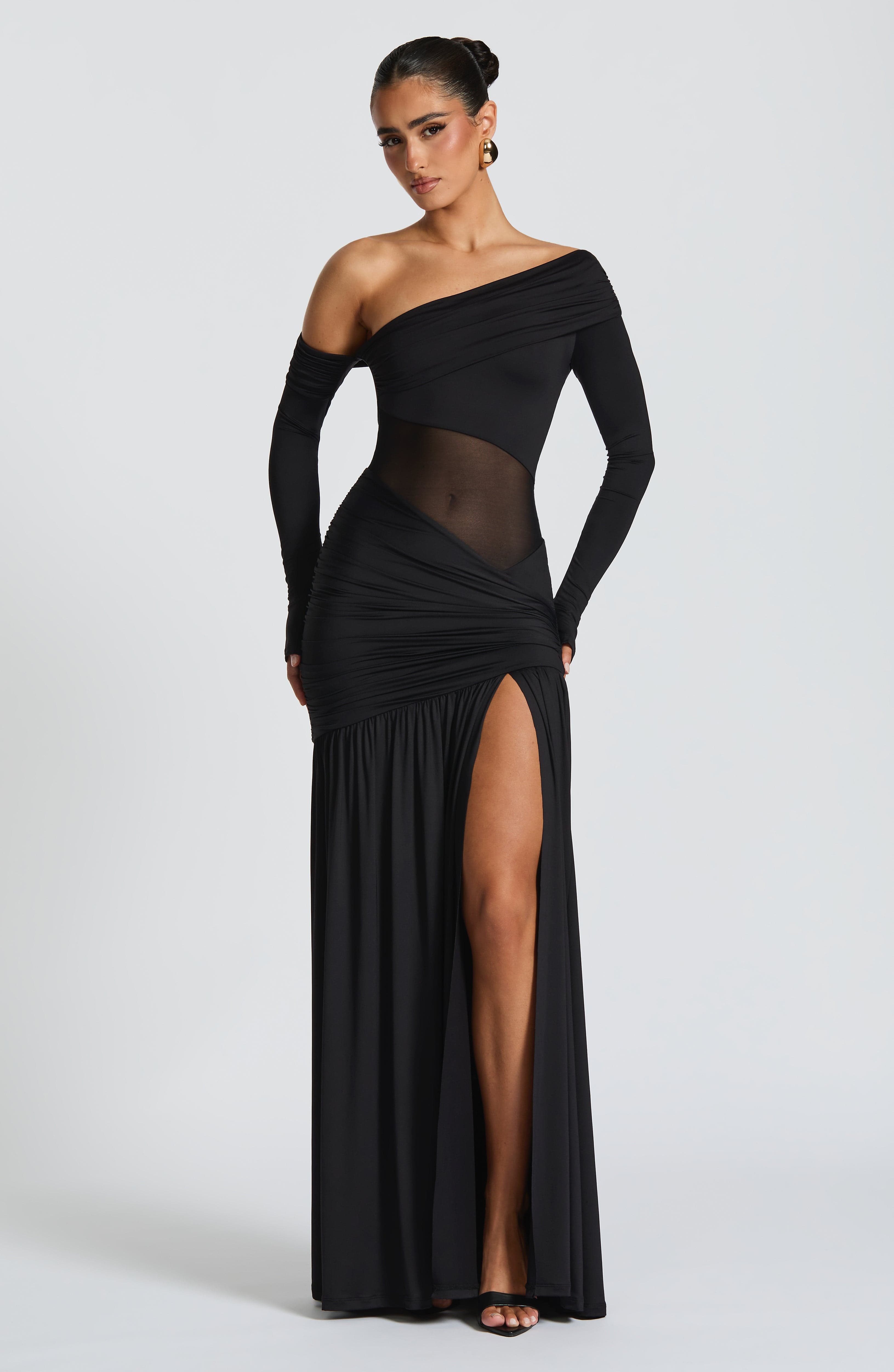 Ettalie Siyah Maxi Elbise