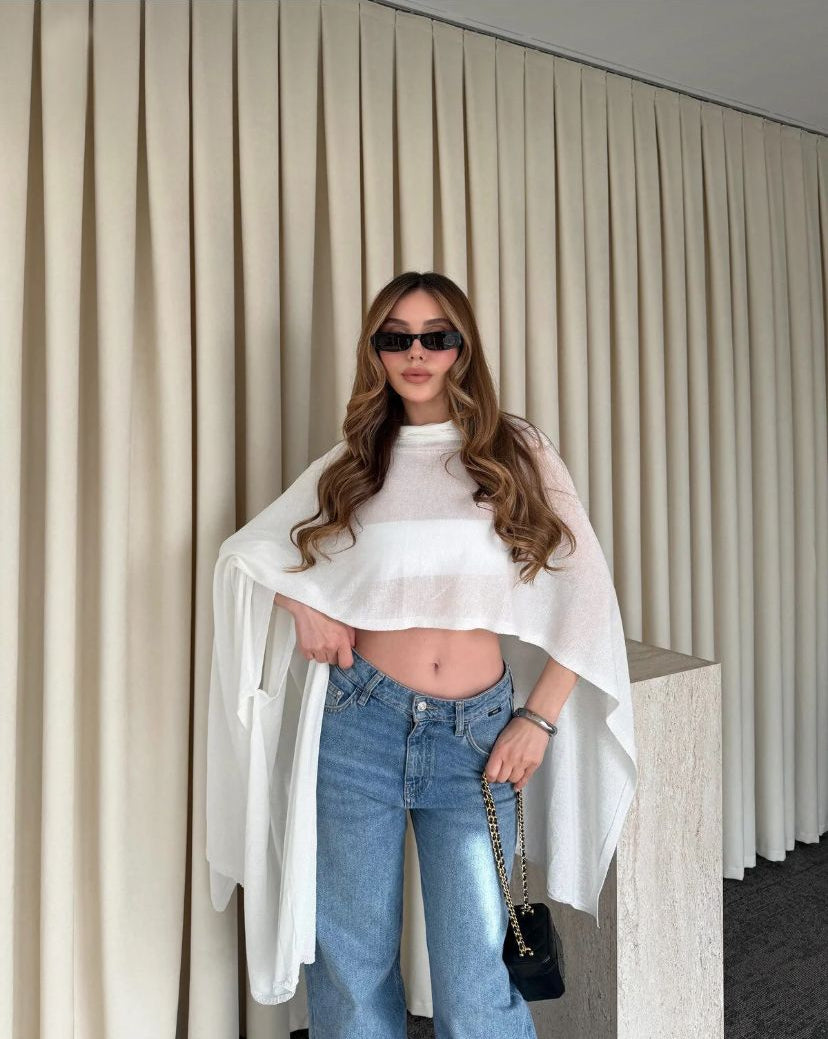 Aura Draped Cape Top