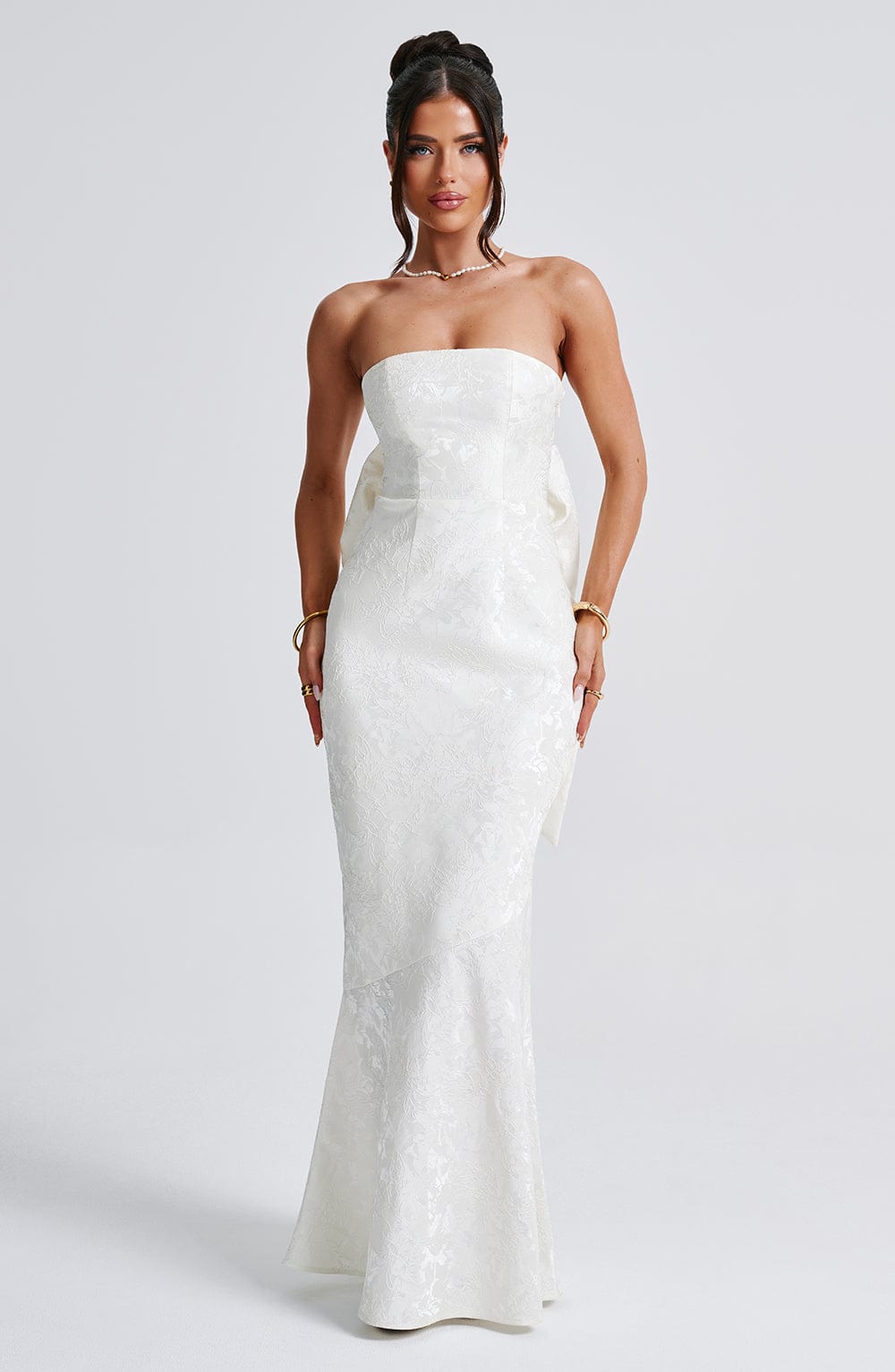 Felicity Maxi Krem Elbise