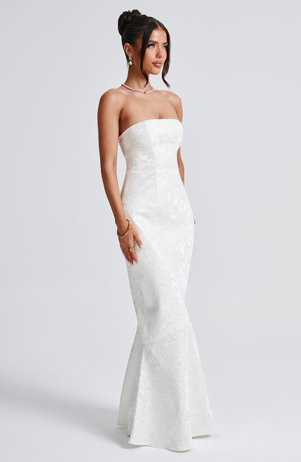 Felicity Maxi Krem Elbise