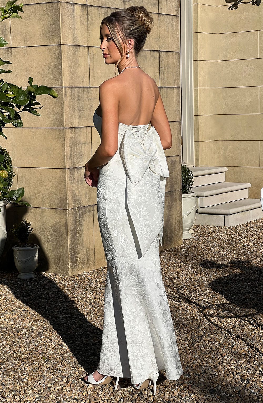 Felicity Maxi Krem Elbise