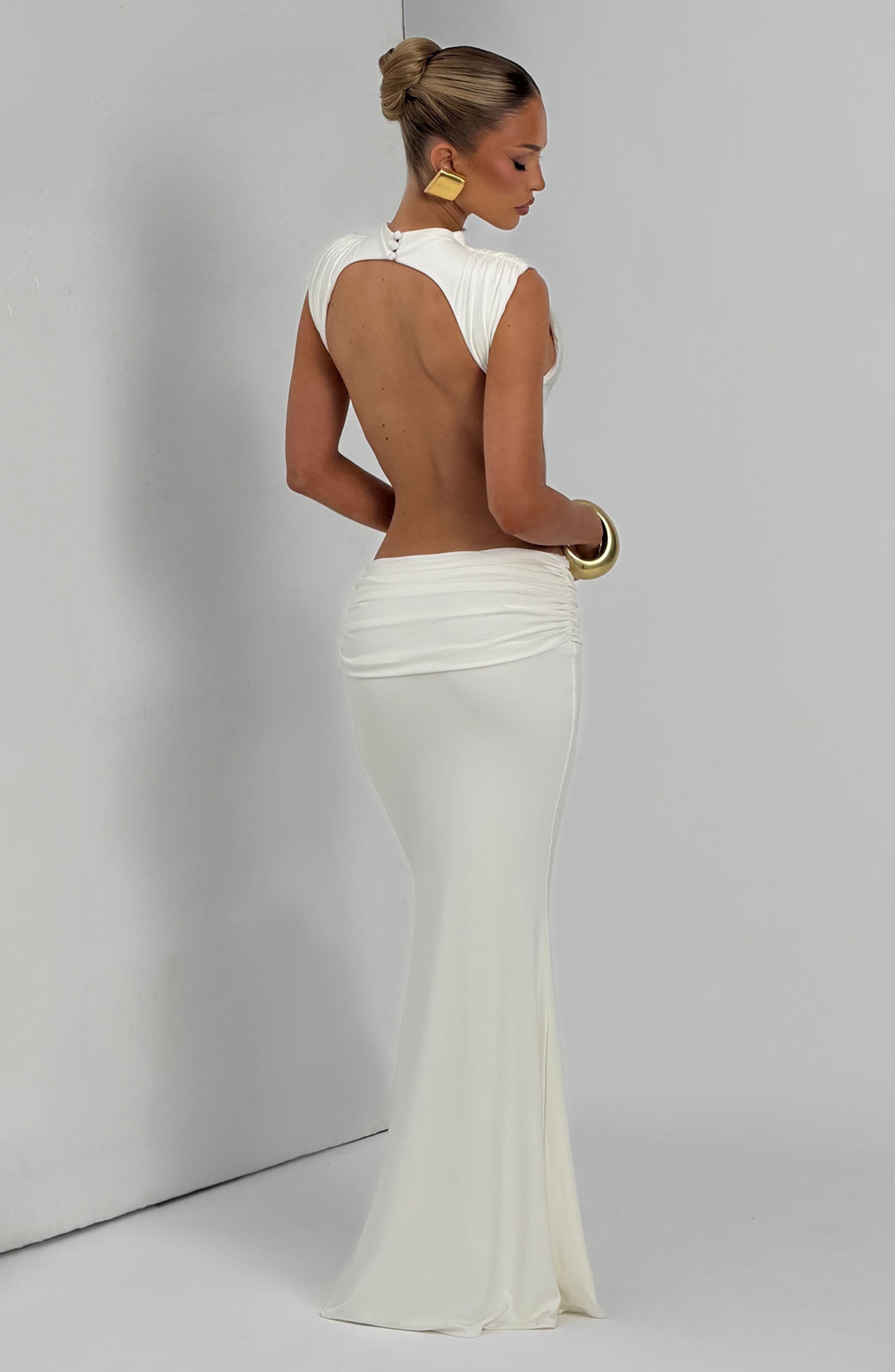 Fenella Maxi Krem Elbise