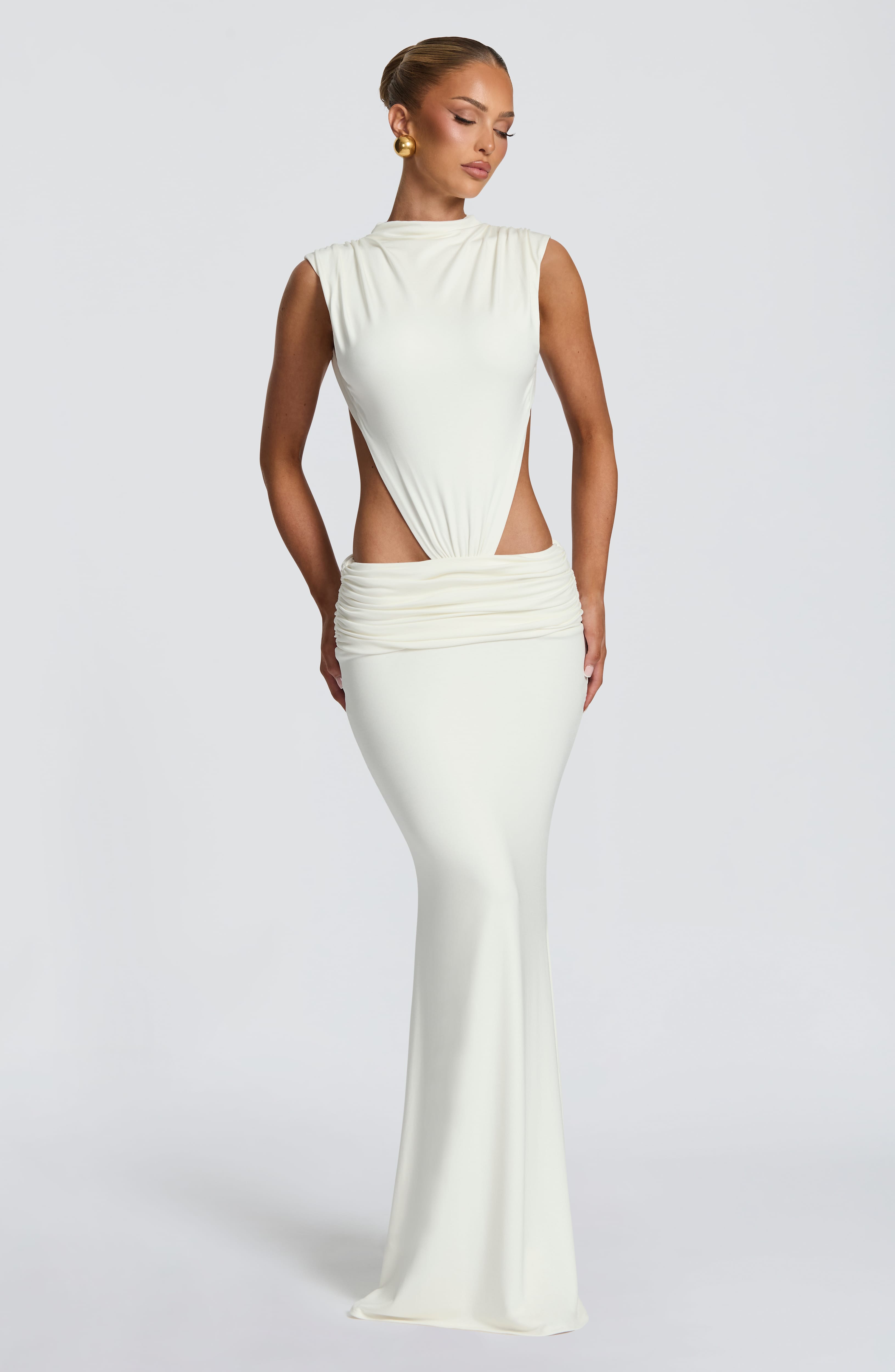 Fenella Maxi Krem Elbise