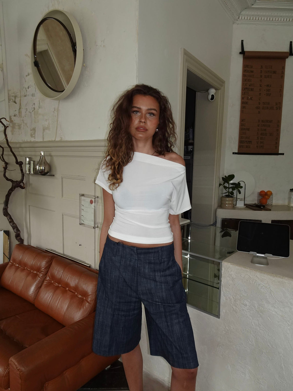 Florine Slim Fit Beyaz Tişört
