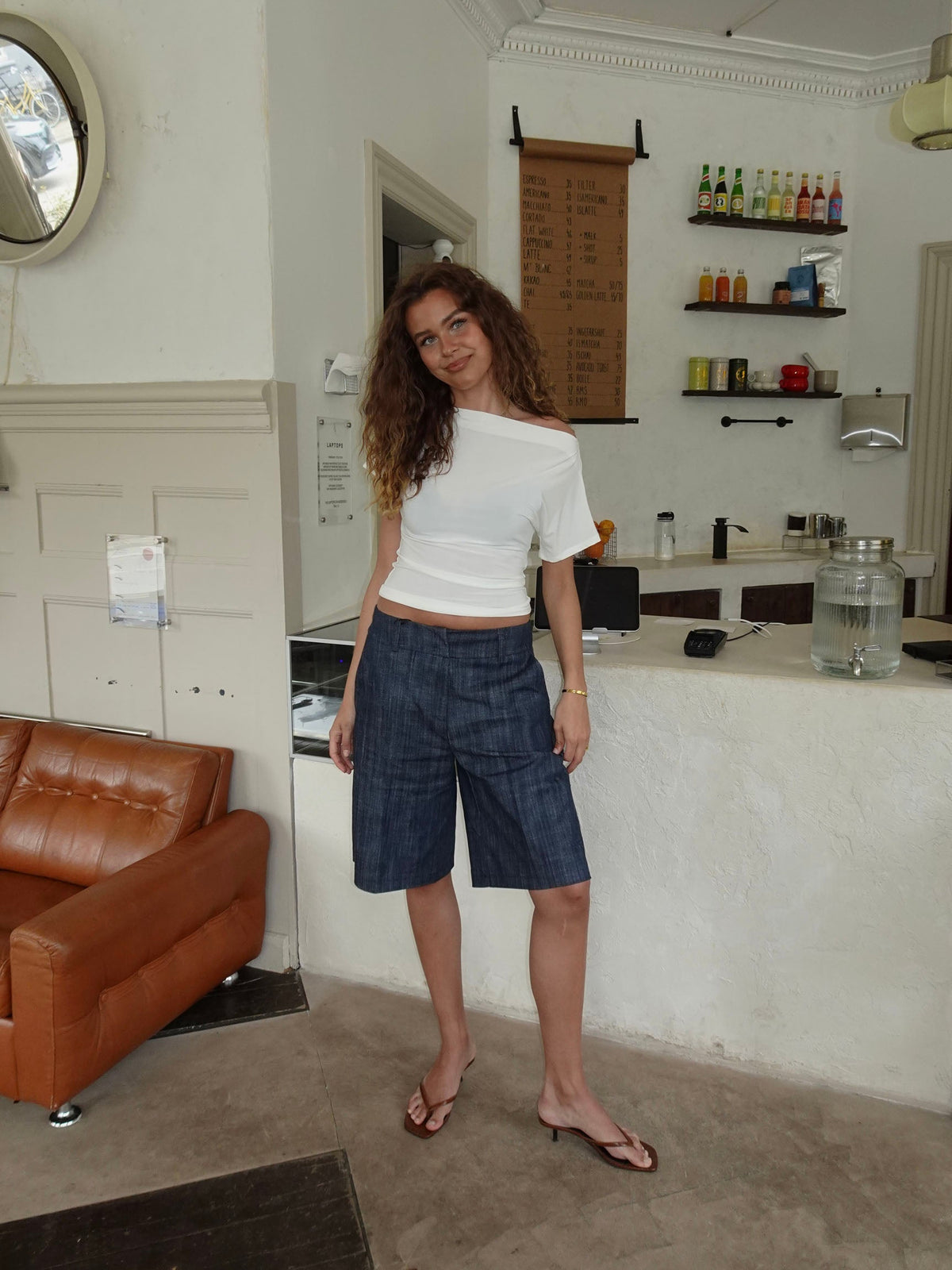 Florine Slim Fit Beyaz Tişört