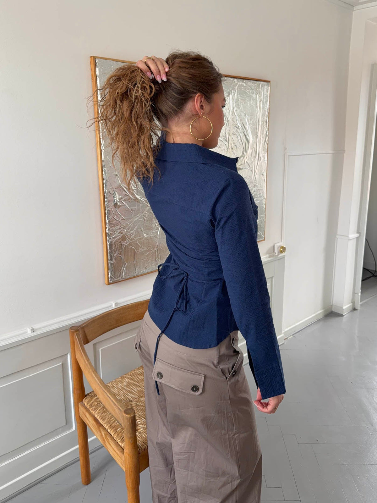 Alberte Slim Fit Lacivert Gömlek