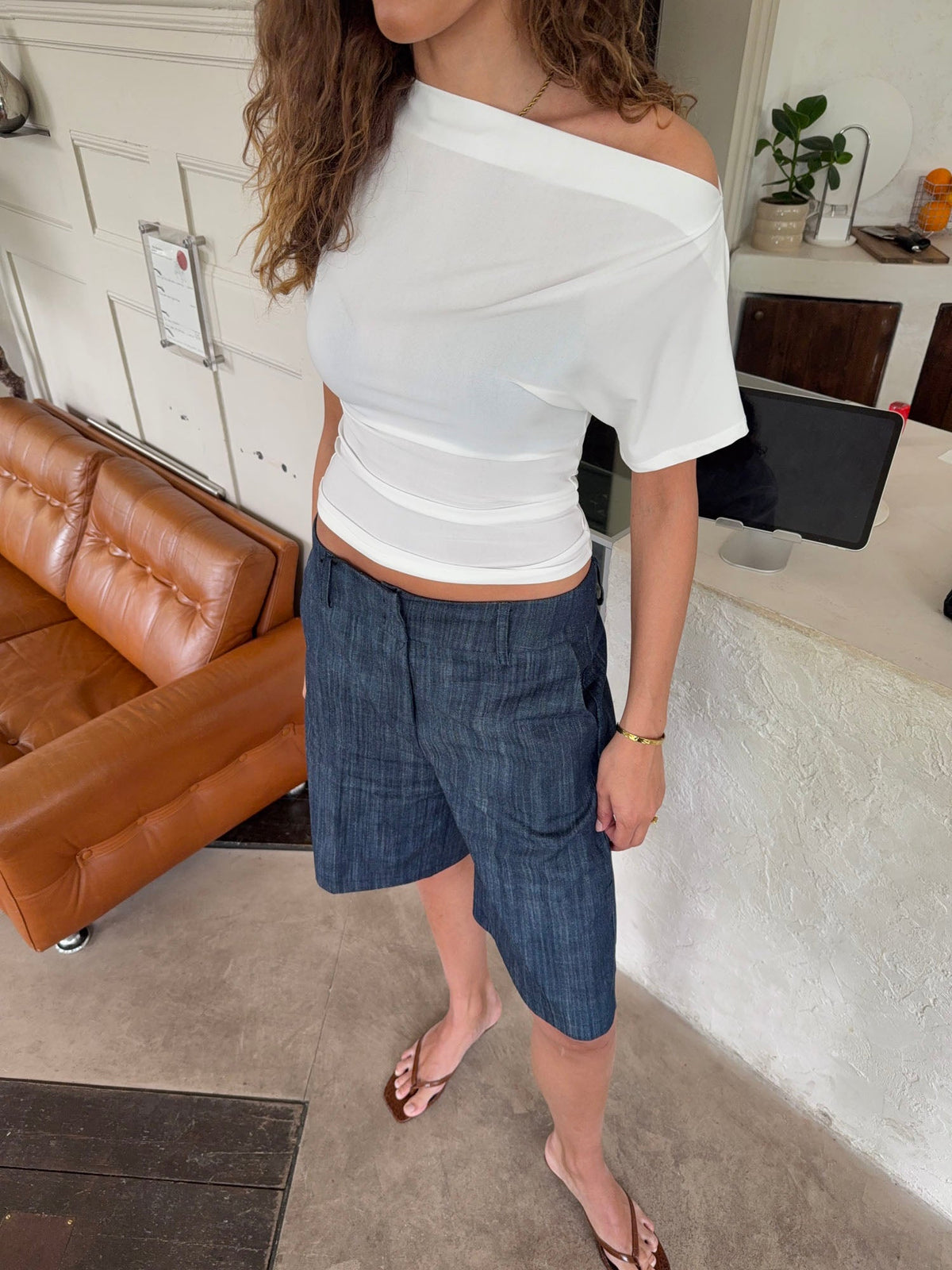 Florine Slim Fit Beyaz Tişört