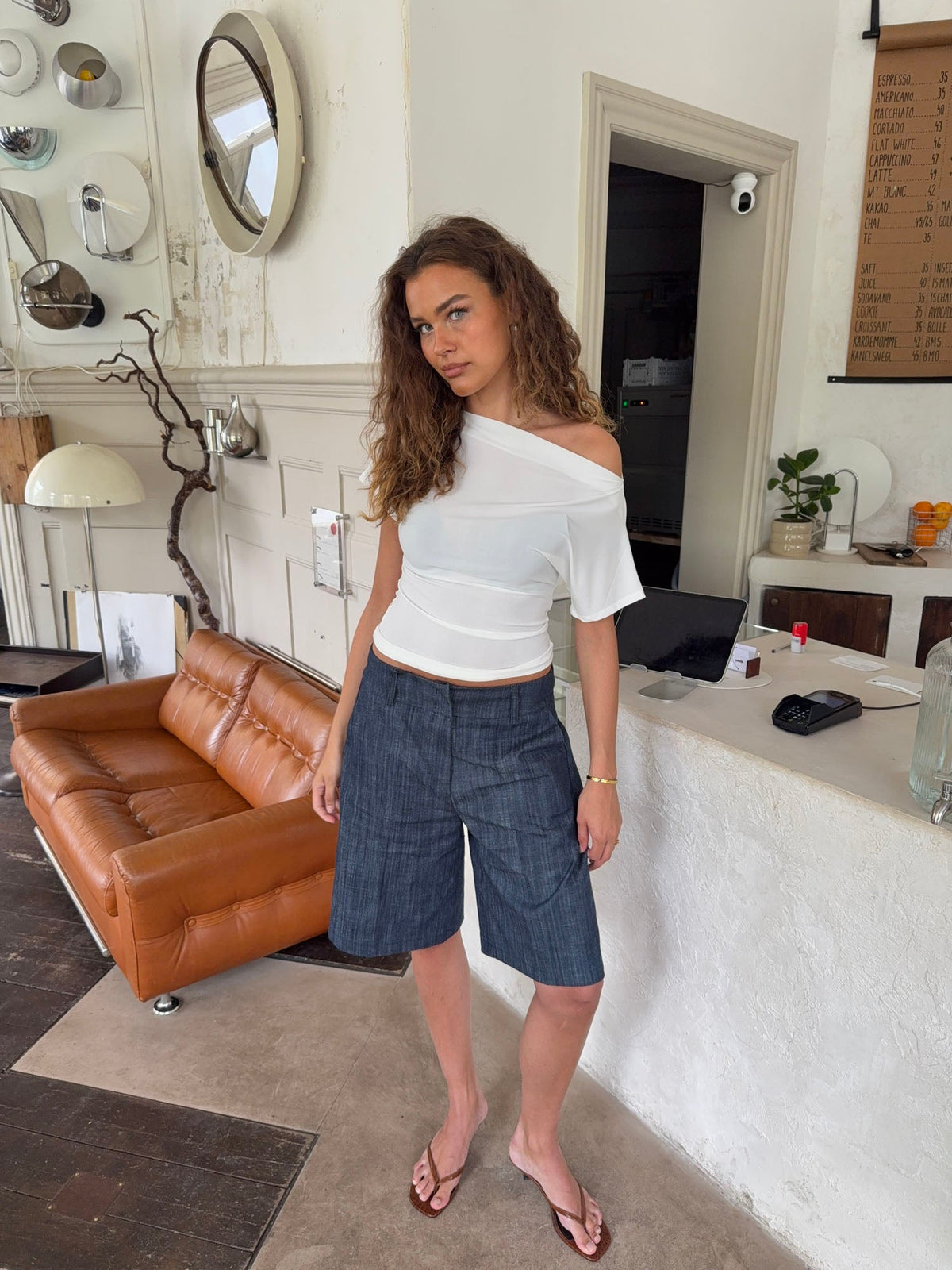 Florine Slim Fit Beyaz Tişört