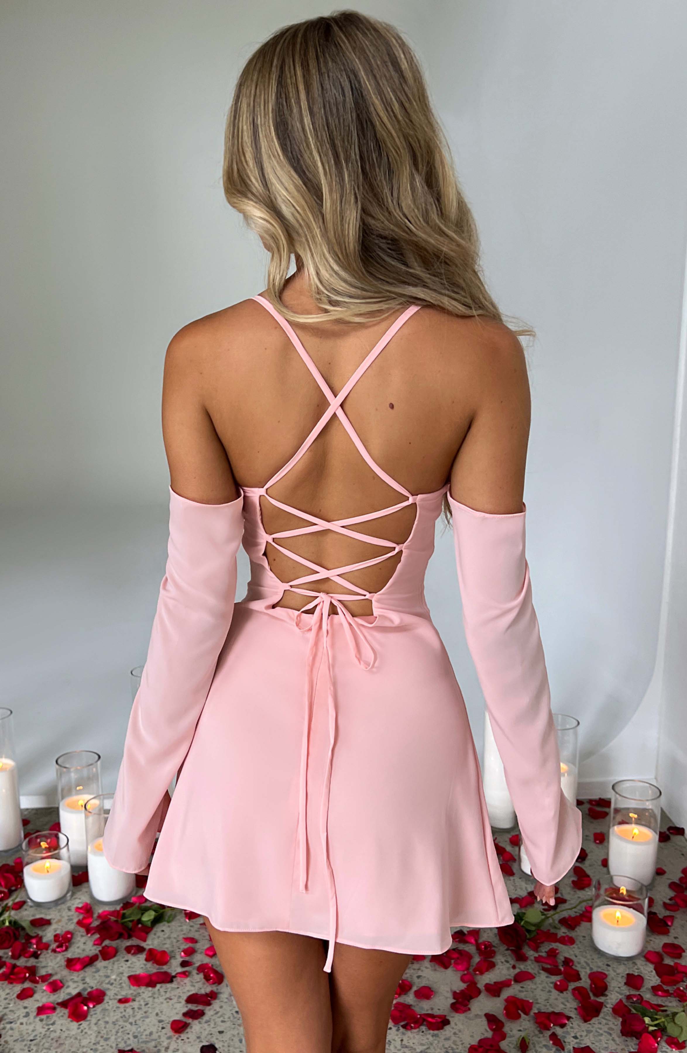 Fiona Mini Pembe Elbise