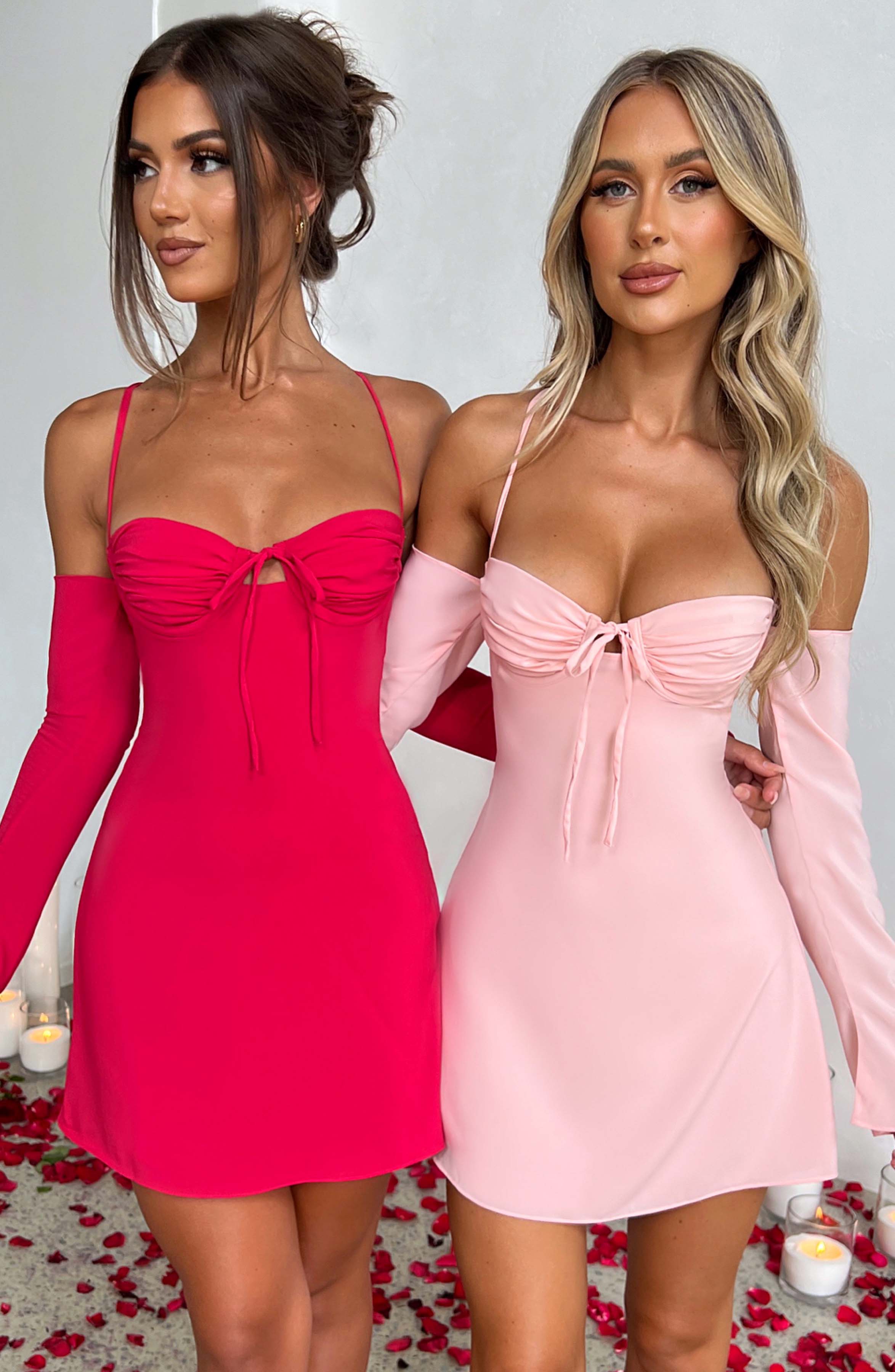 Fiona Mini Pembe Elbise