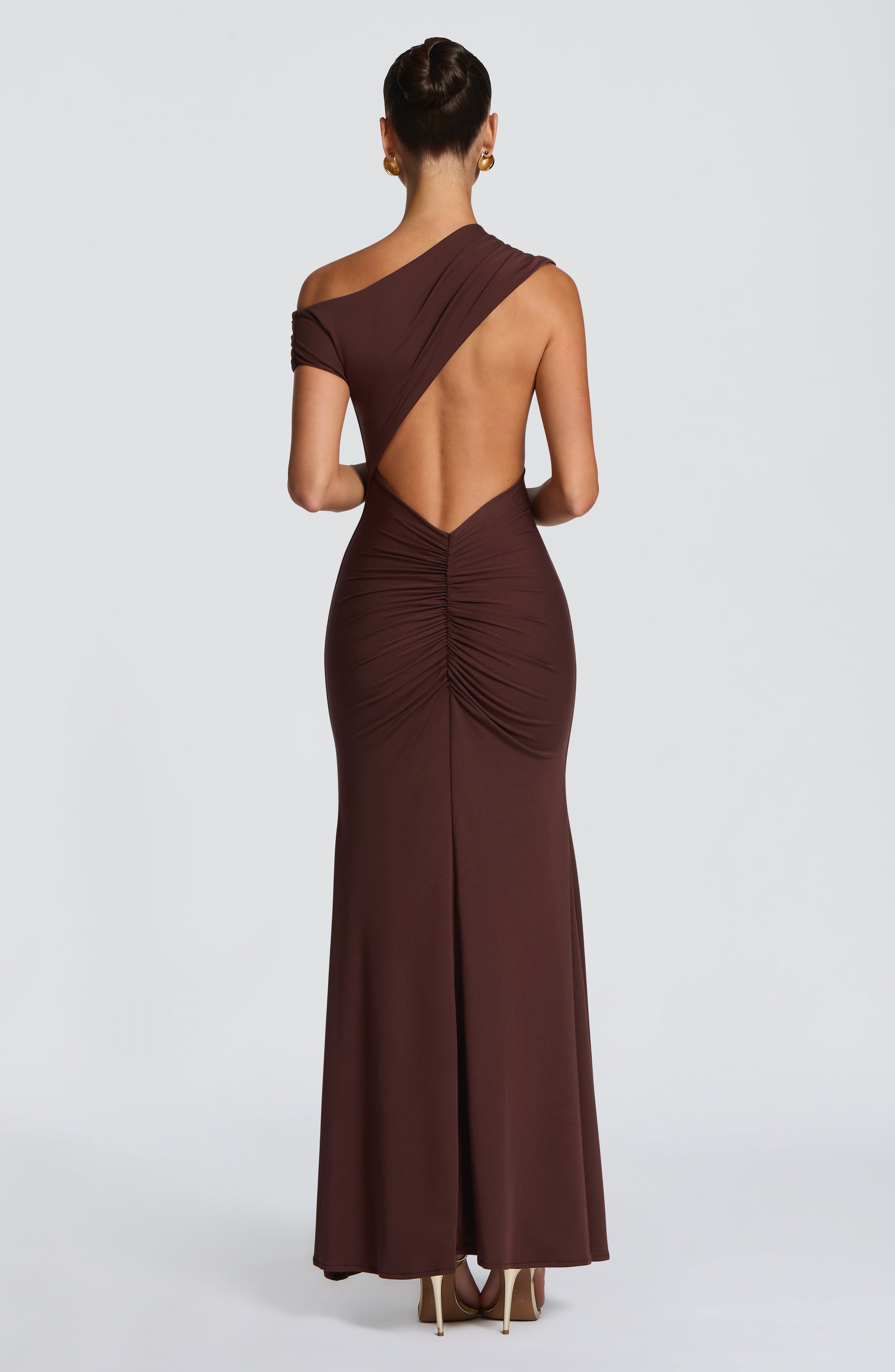 Fiora Maxi Kahverengi Elbise