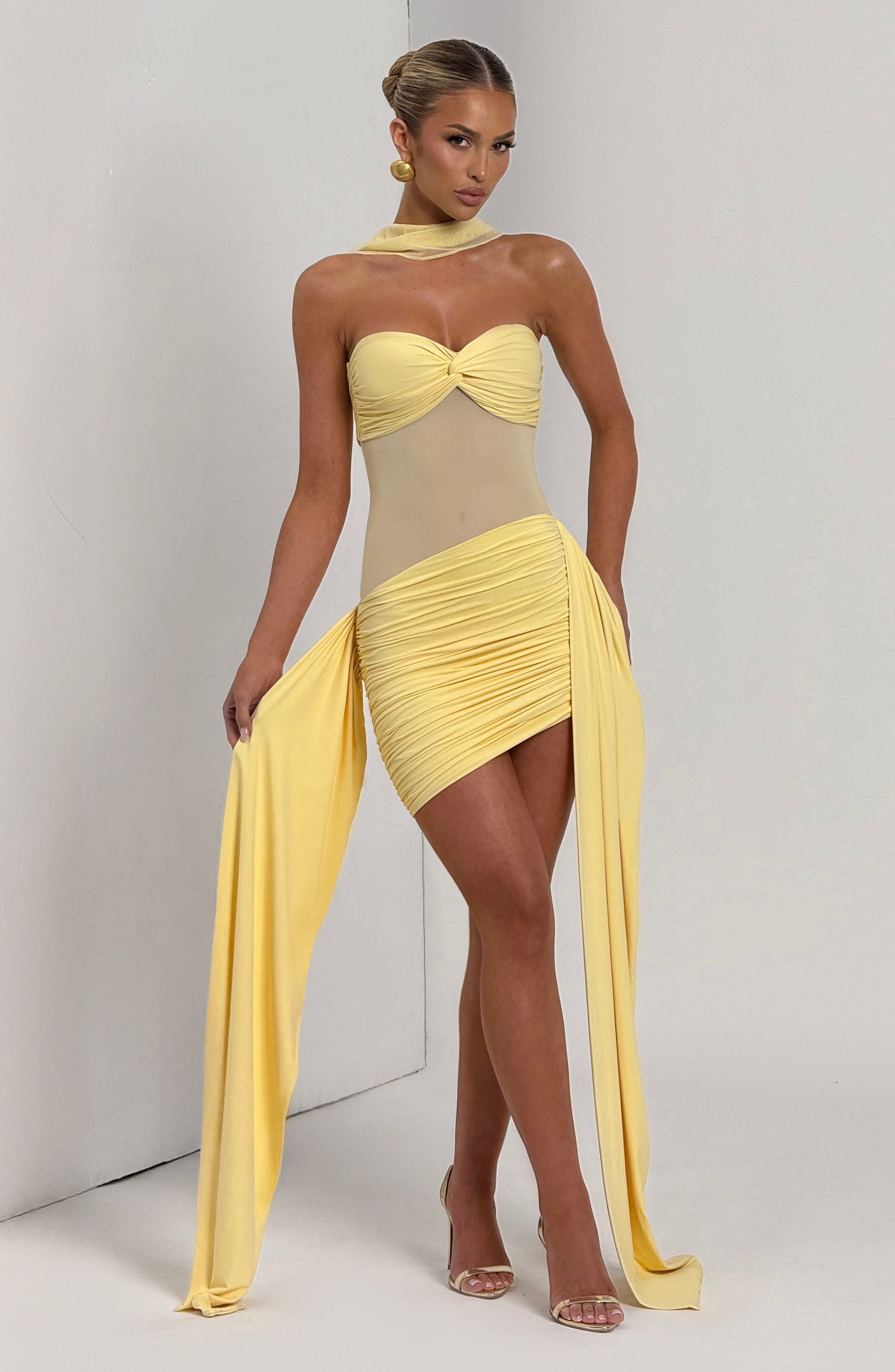 Fiorella Limon Mini Elbise