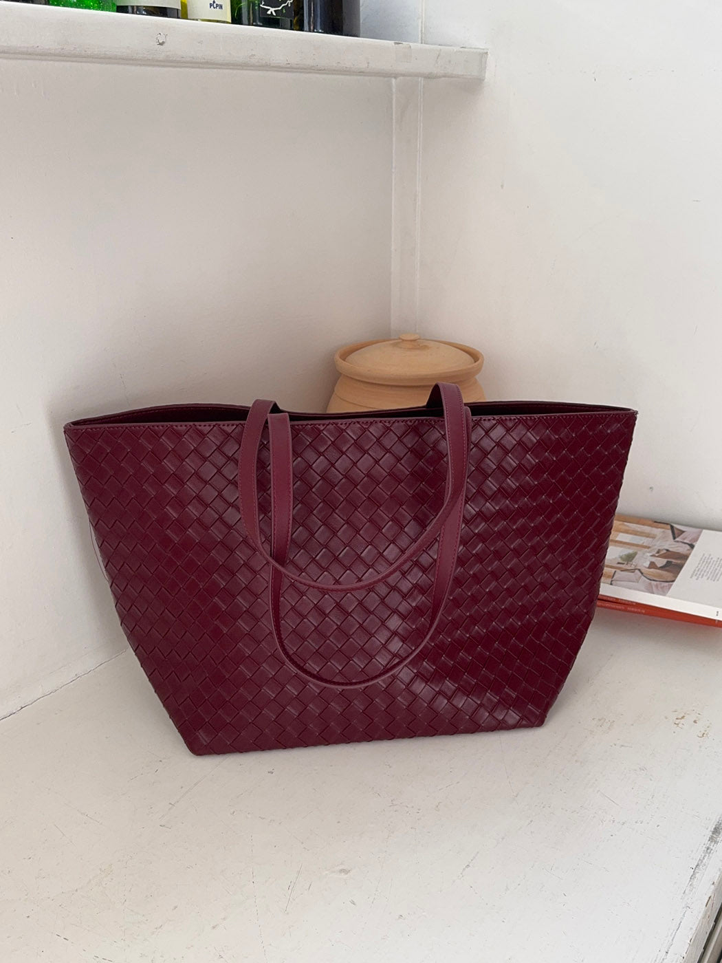 Bordo Dokuma Chili Omuz Çantası