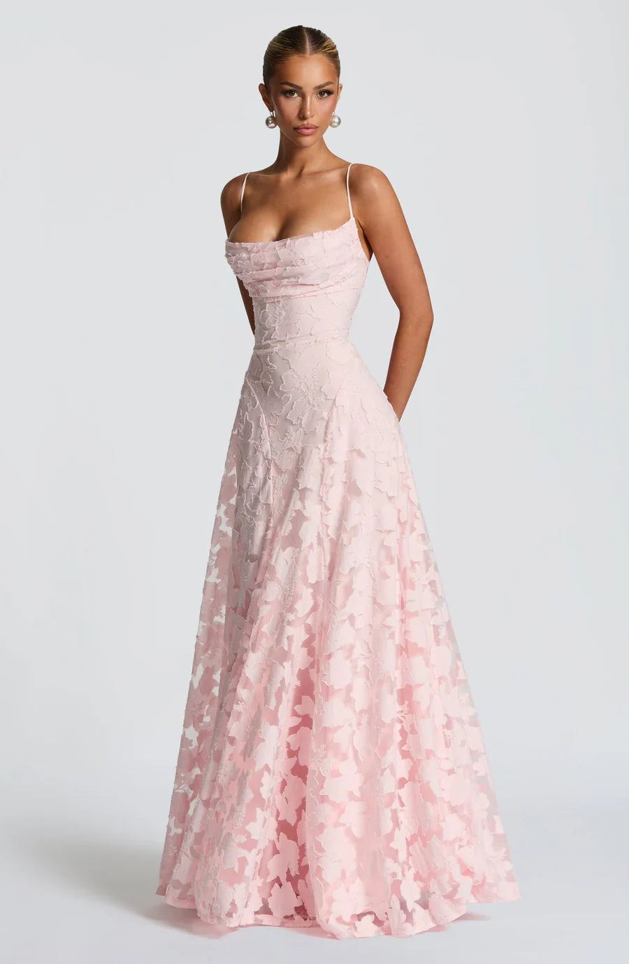Sofia Aura Maxi Elbise - Pembe