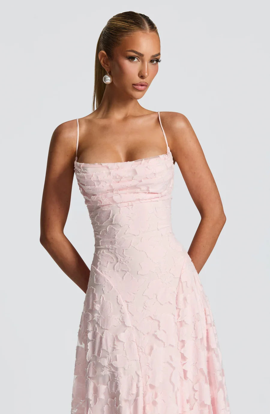 Sofia Aura Maxi Elbise - Pembe