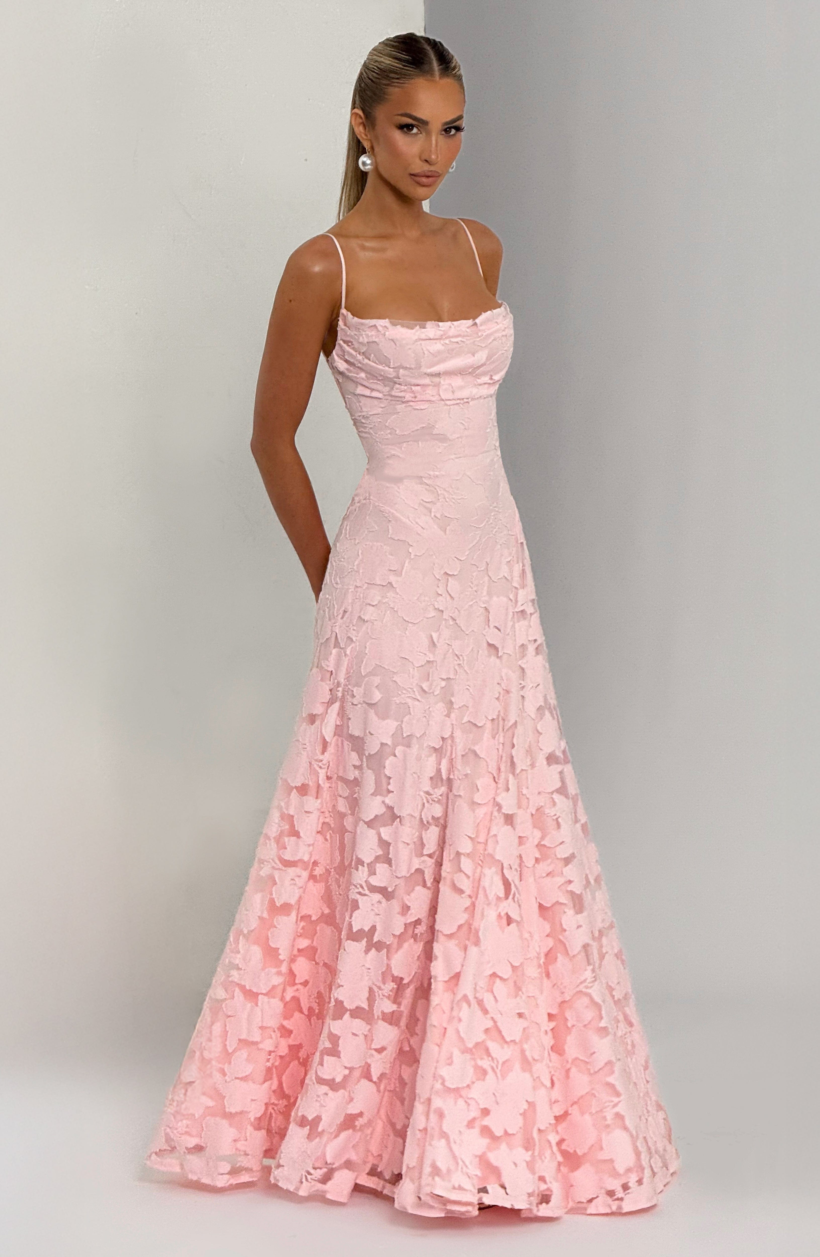 Francis Pembe Maxi Elbise
