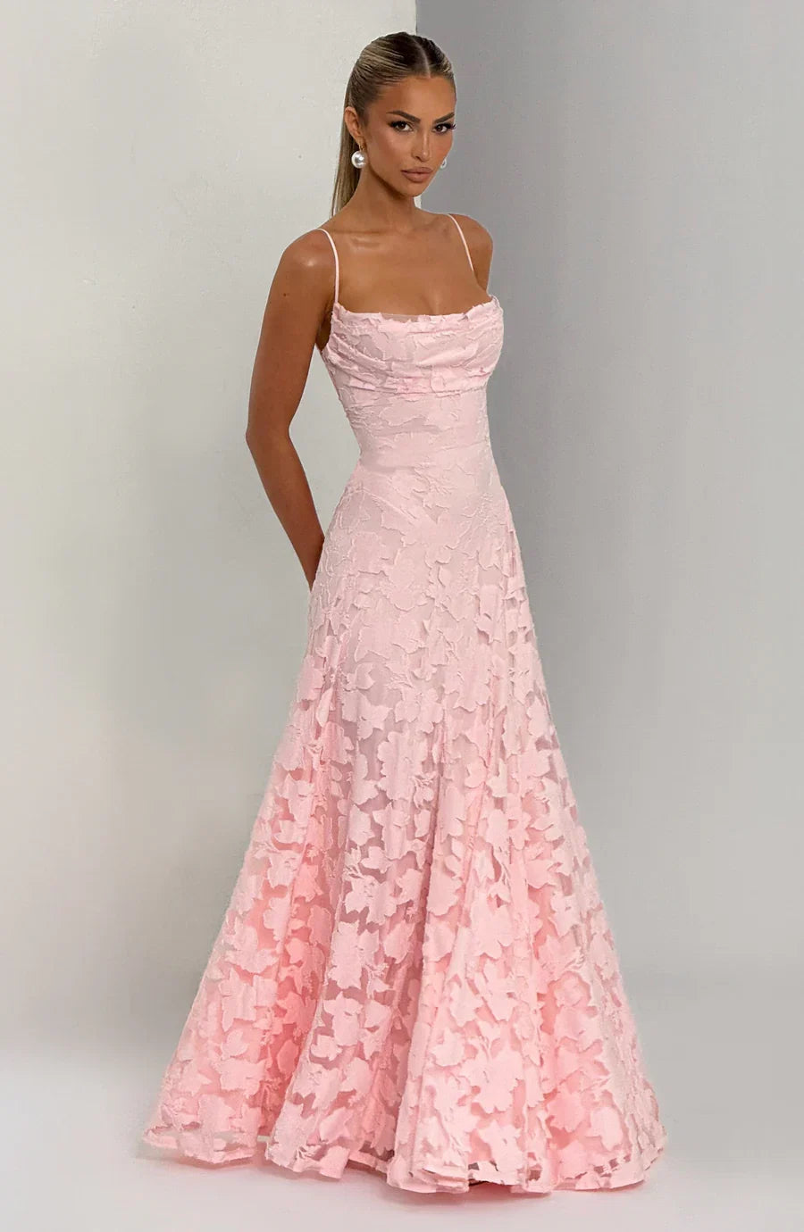 Sofia Aura Maxi Elbise - Pembe