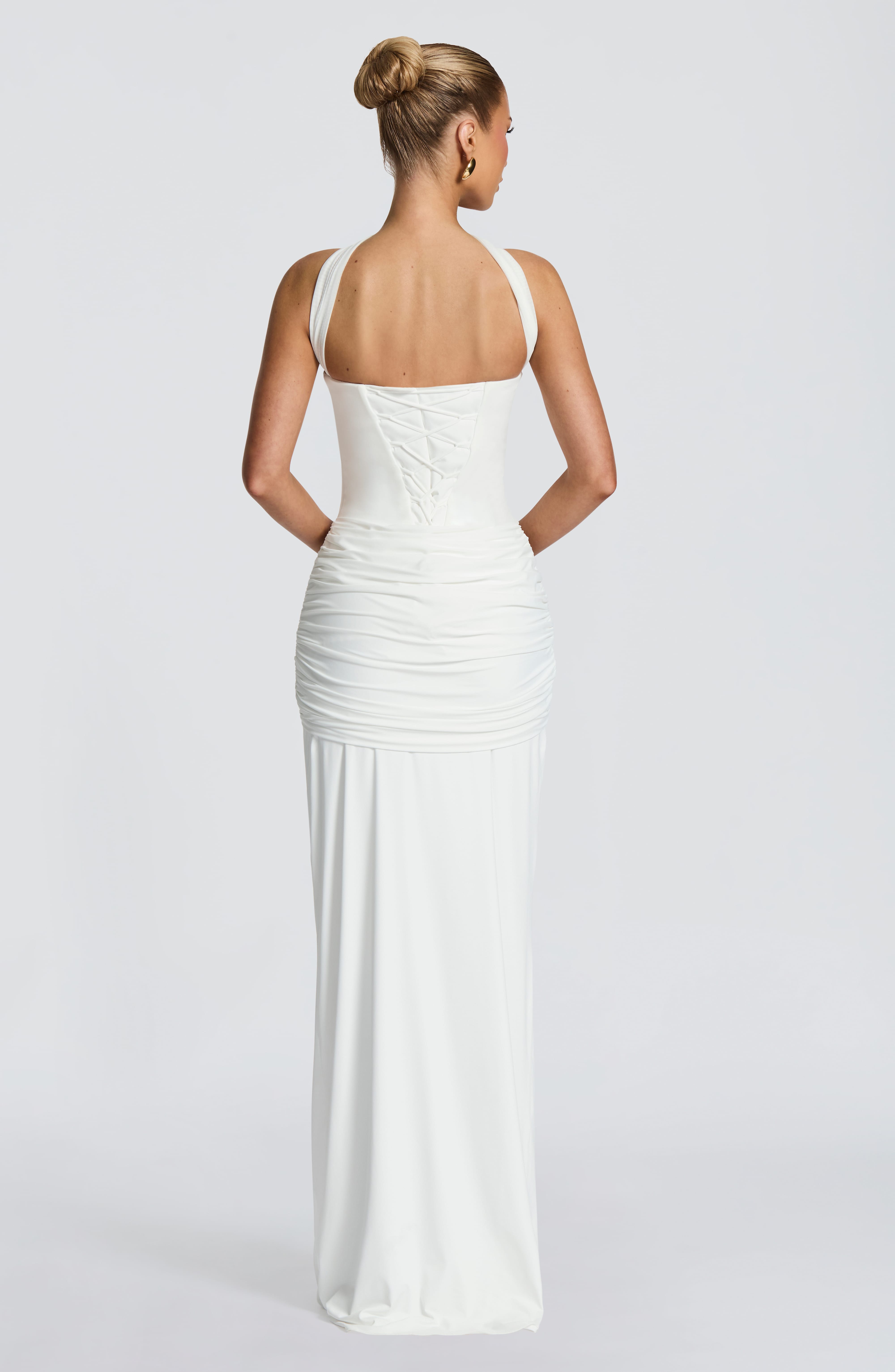 Gia Maxi Ekru Elbise