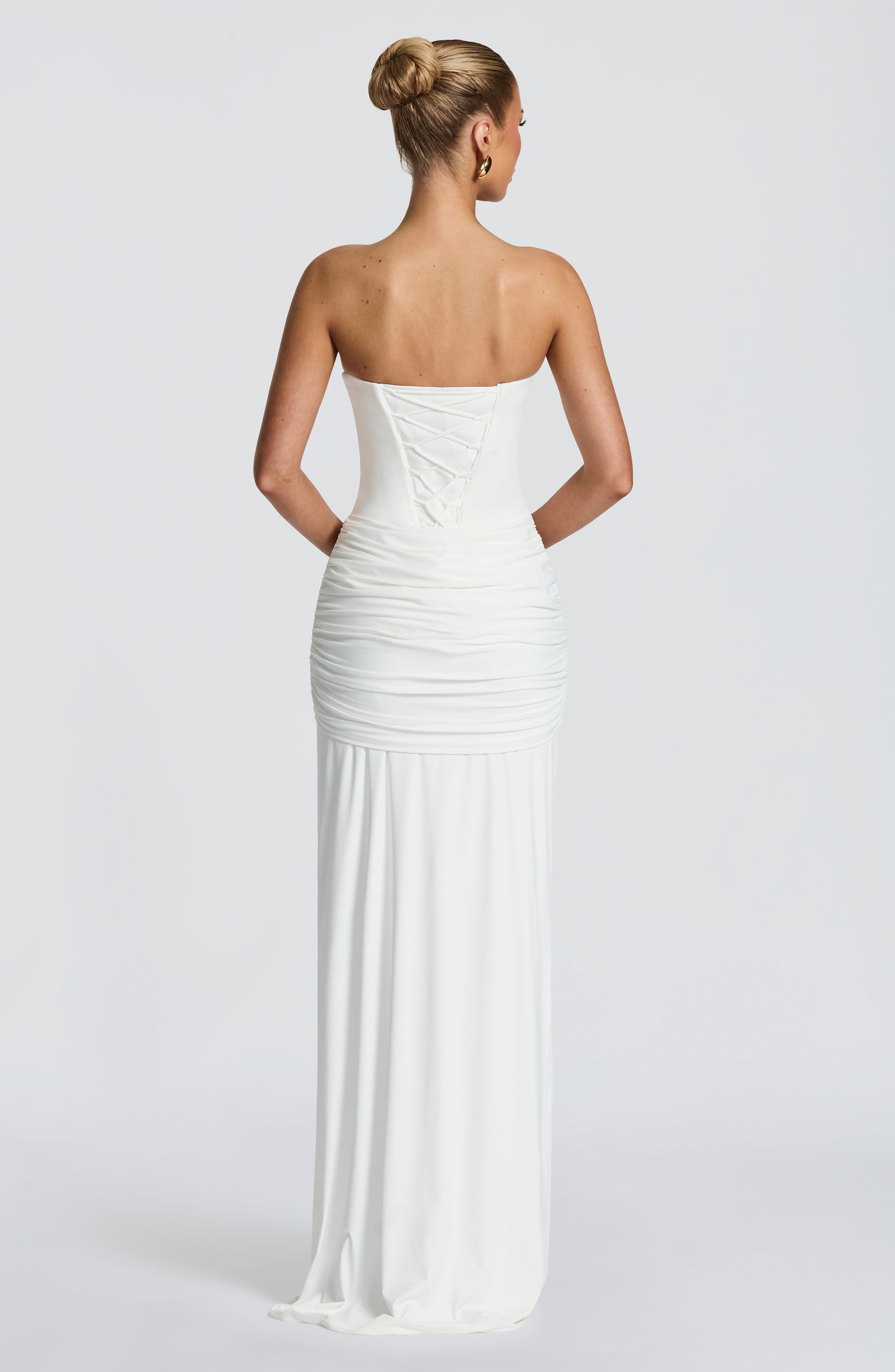 Gia Maxi Ekru Elbise