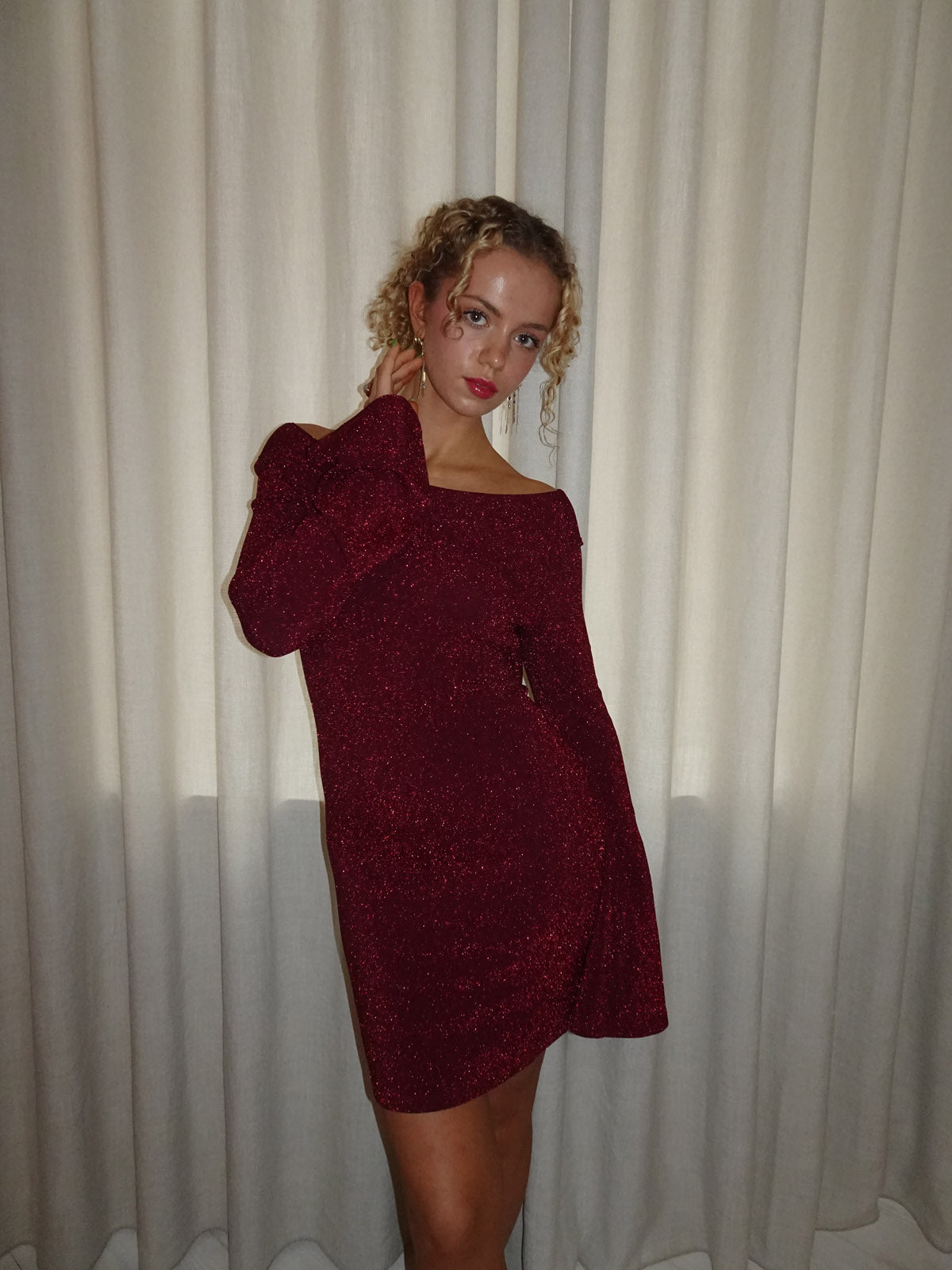Solange Parlak Kırmızı Elbise