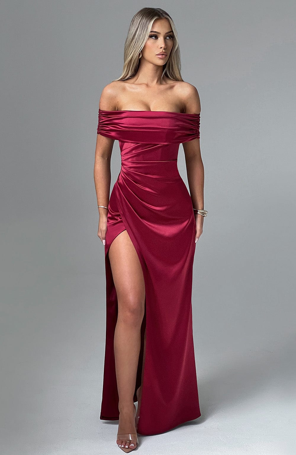 Gwendolyn Bordo Maxi Elbise