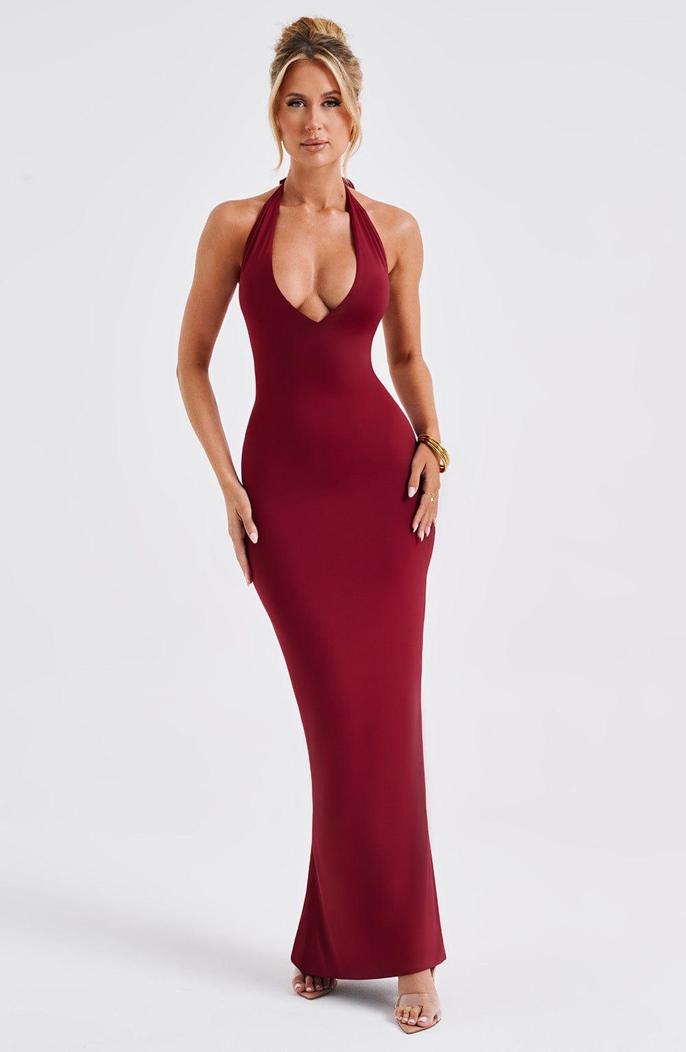 Bordo Harmonia Maxi Elbise