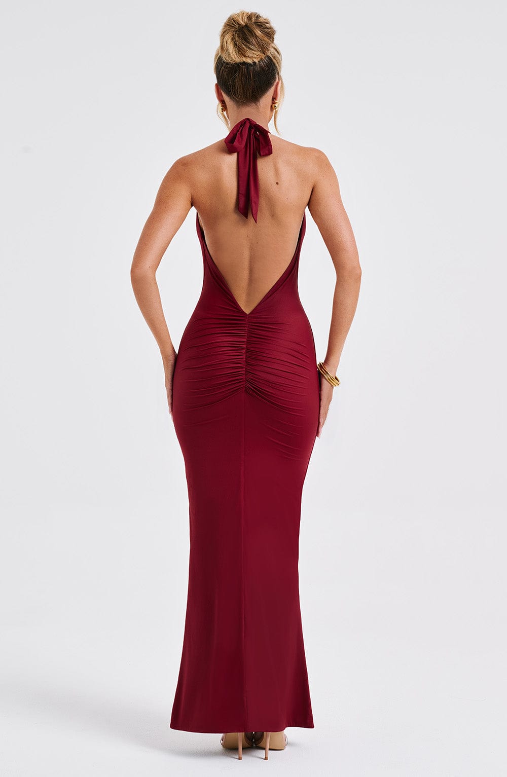 Bordo Harmonia Maxi Elbise