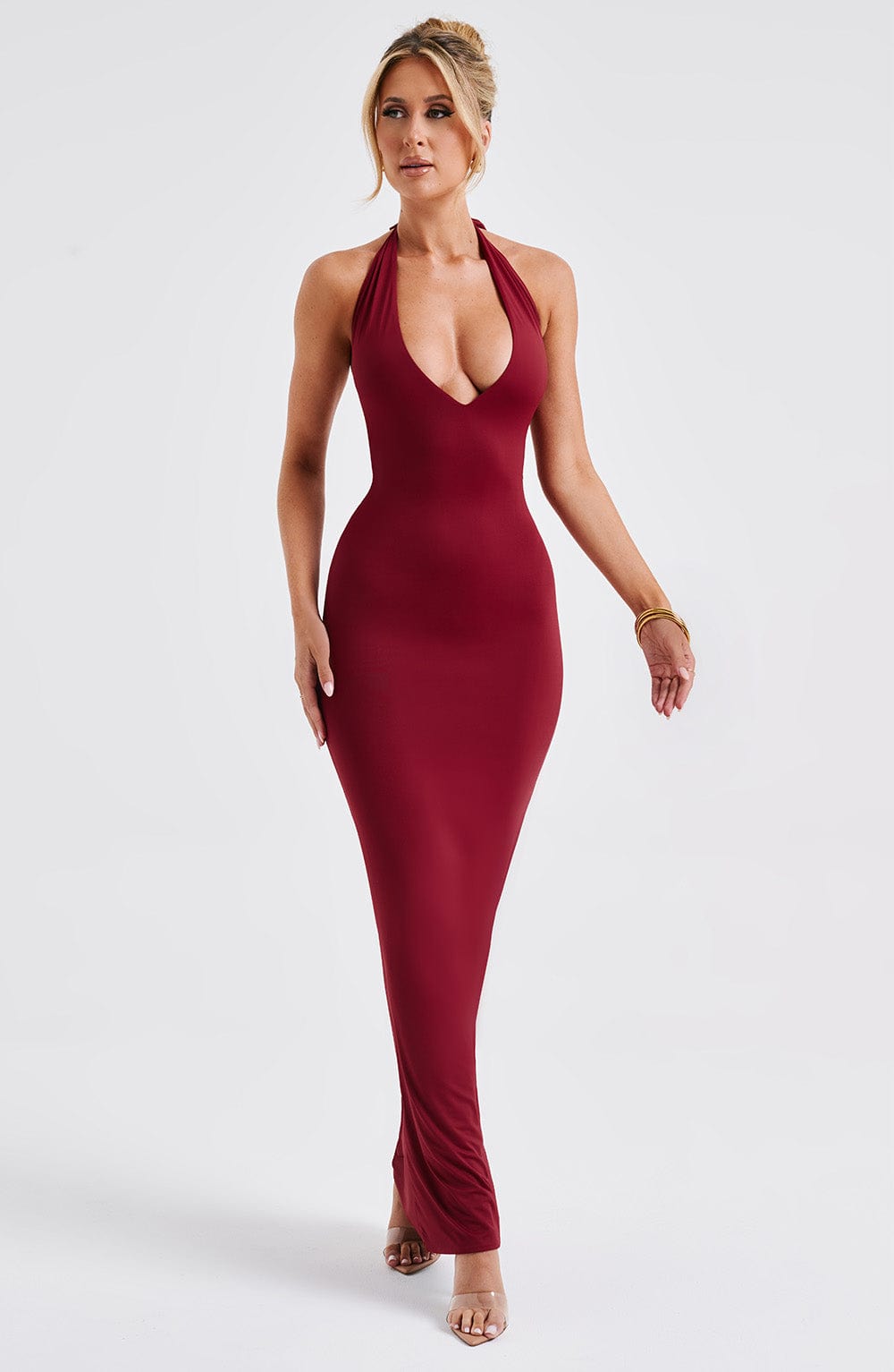 Bordo Harmonia Maxi Elbise