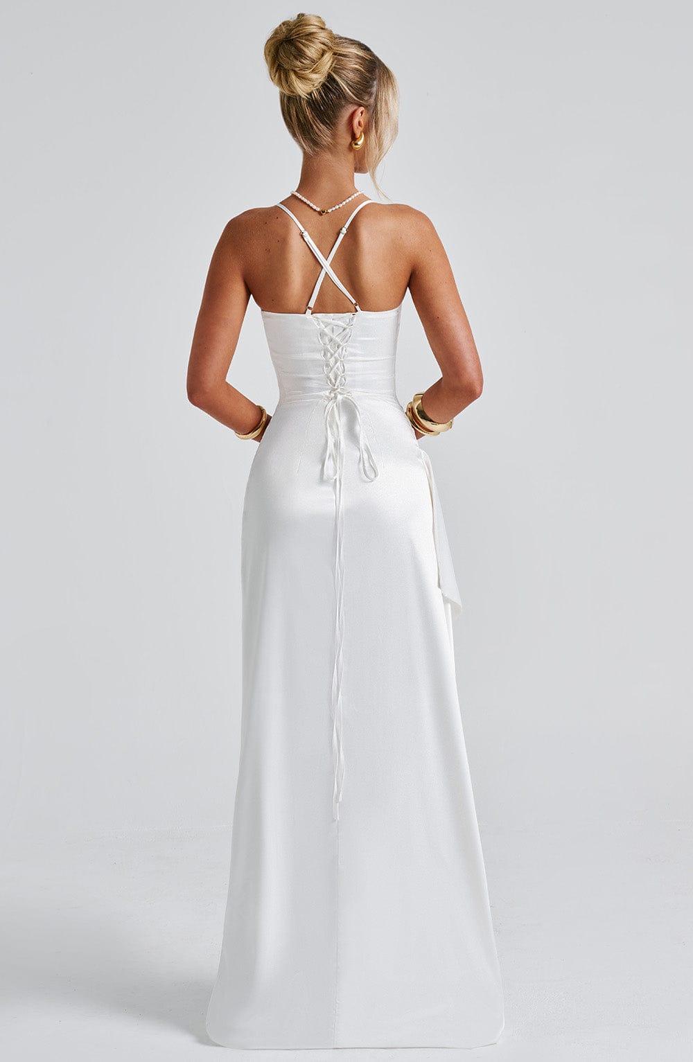 Helen Ekru Maxi Elbise