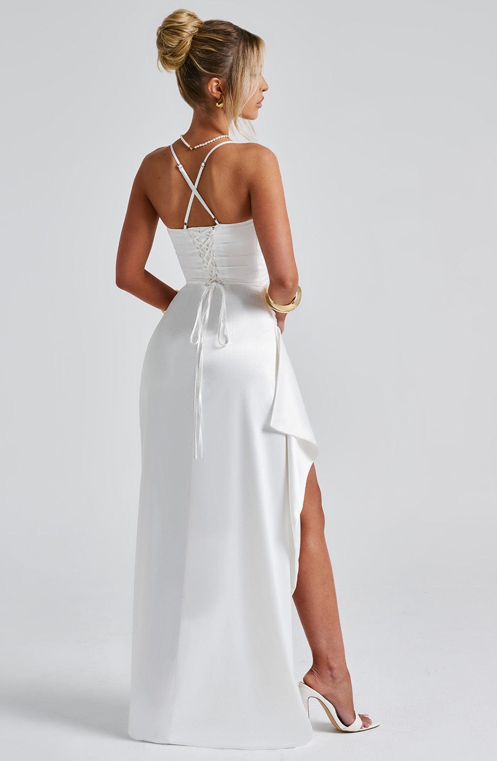 Helen Ekru Maxi Elbise