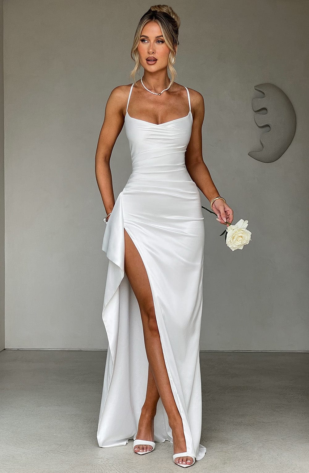 Helen Ekru Maxi Elbise