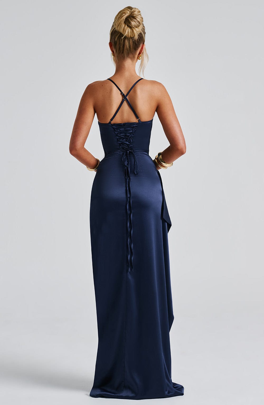 Lacivert Helen Maxi Elbise