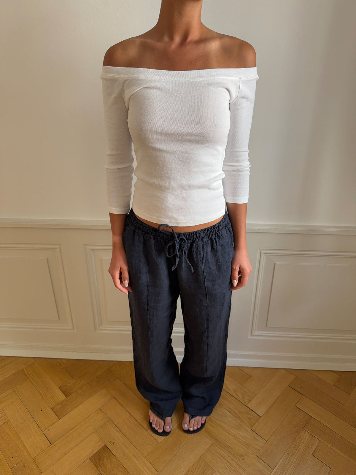 Signe Mavi Keten Pantolon