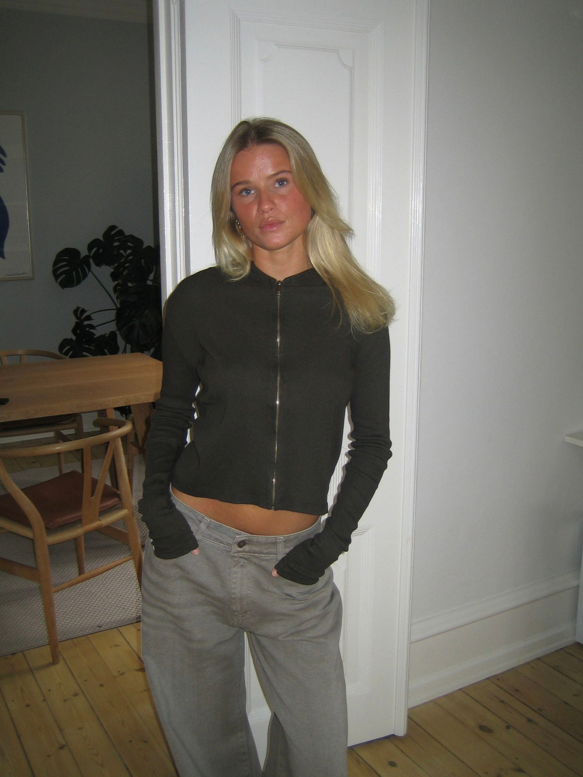 Isaline Kahverengi Kapüşonlu Ribana Sweatshirt