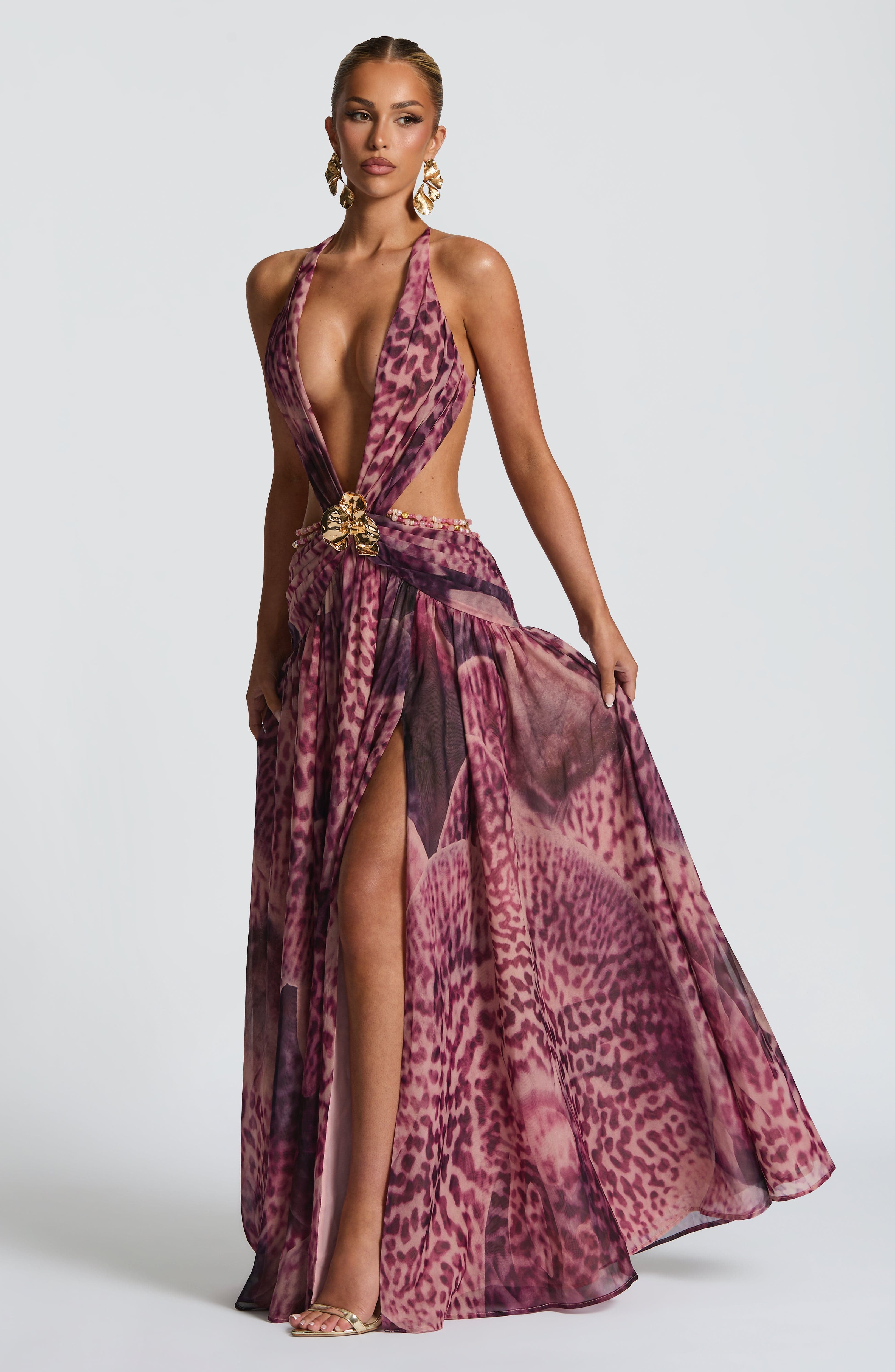 Indianna Maxi Pembe Elbise