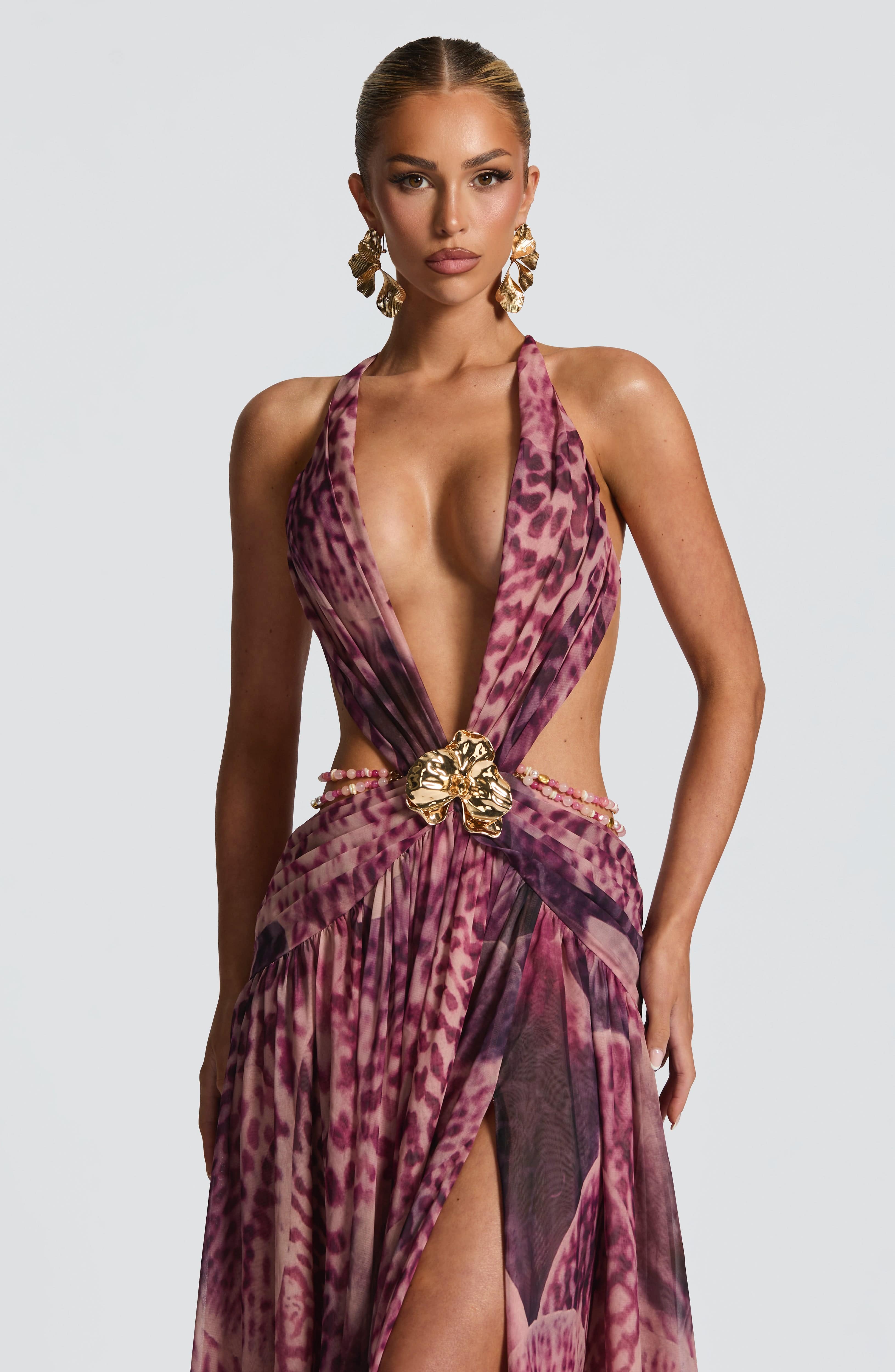 Indianna Maxi Pembe Elbise