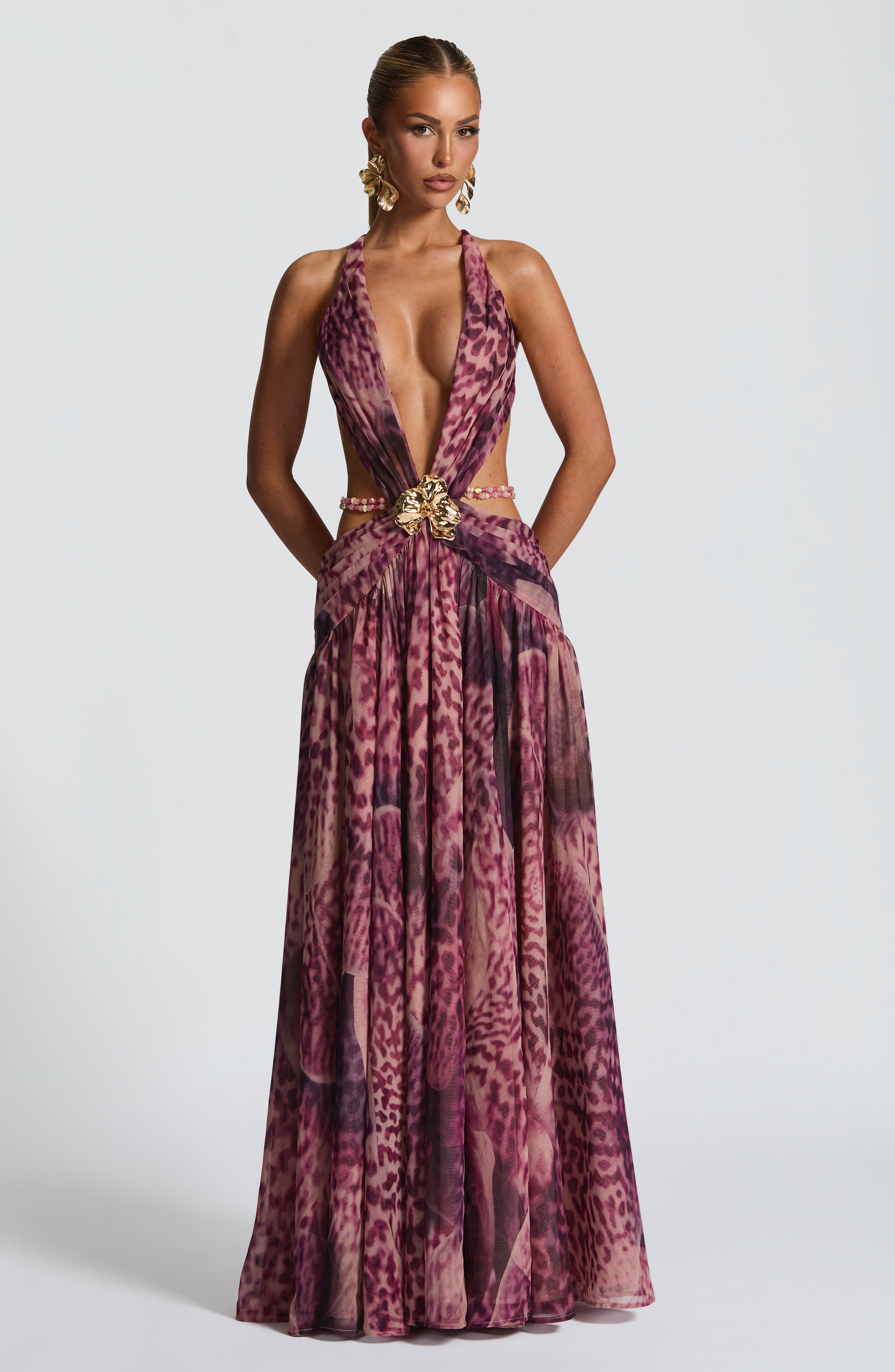 Indianna Maxi Pembe Elbise