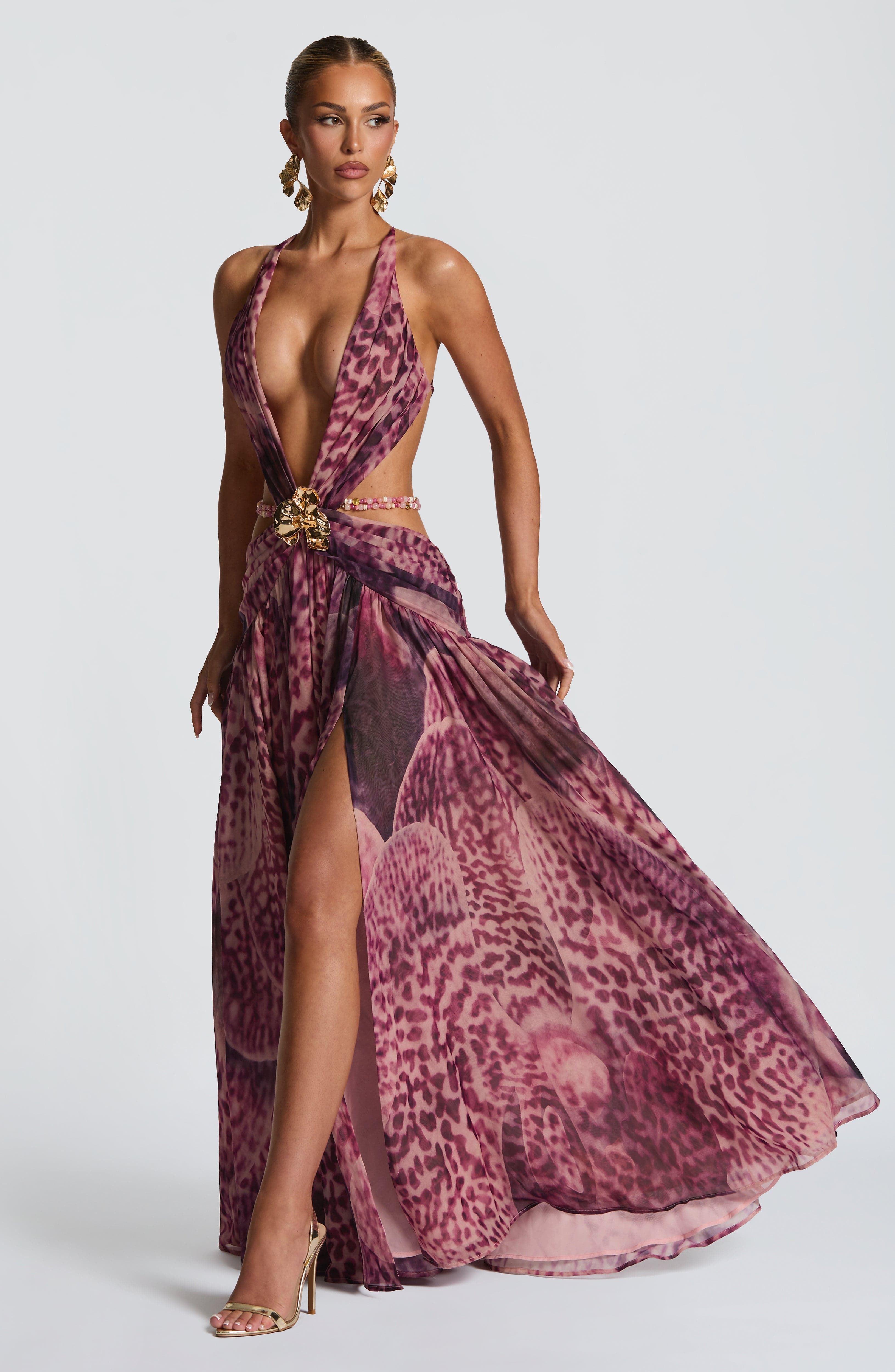 Indianna Maxi Pembe Elbise