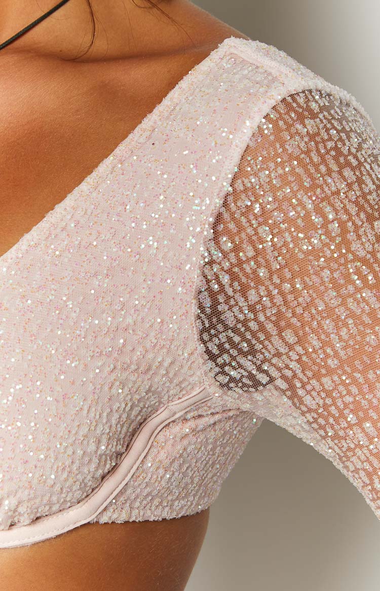 Iza Pembe Kadın Kısa Bluz