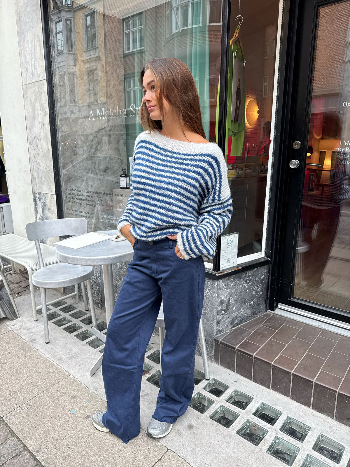 Lacivert Gabardin Desenli Pantolon